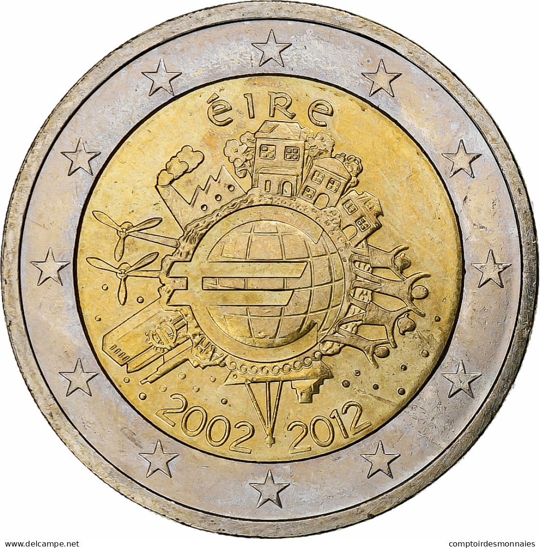 Irlande, 2 Euro, 10 Years Euro, 2012, SUP+, Bimétallique, KM:71 - Irlande