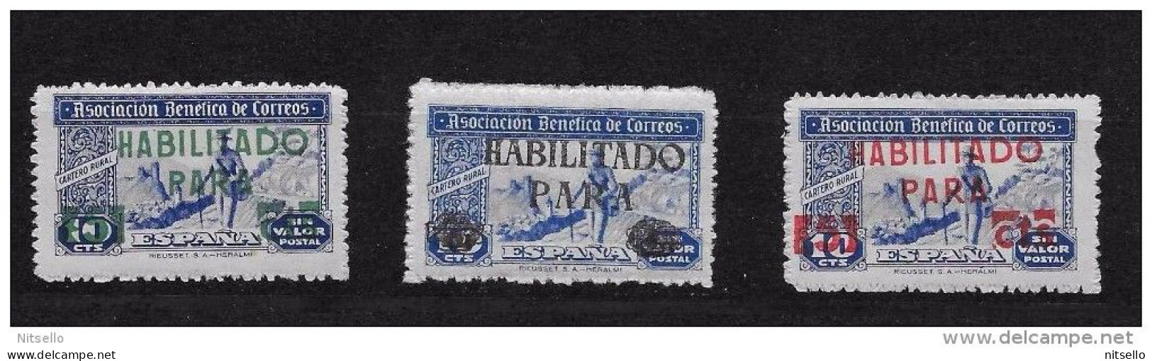 LOTE 1892  ///  ASOCIACION BENEFICA DE CORREOS HABILITADOS  //  NUEVOS ** MNH - Beneficiencia (Sellos De)