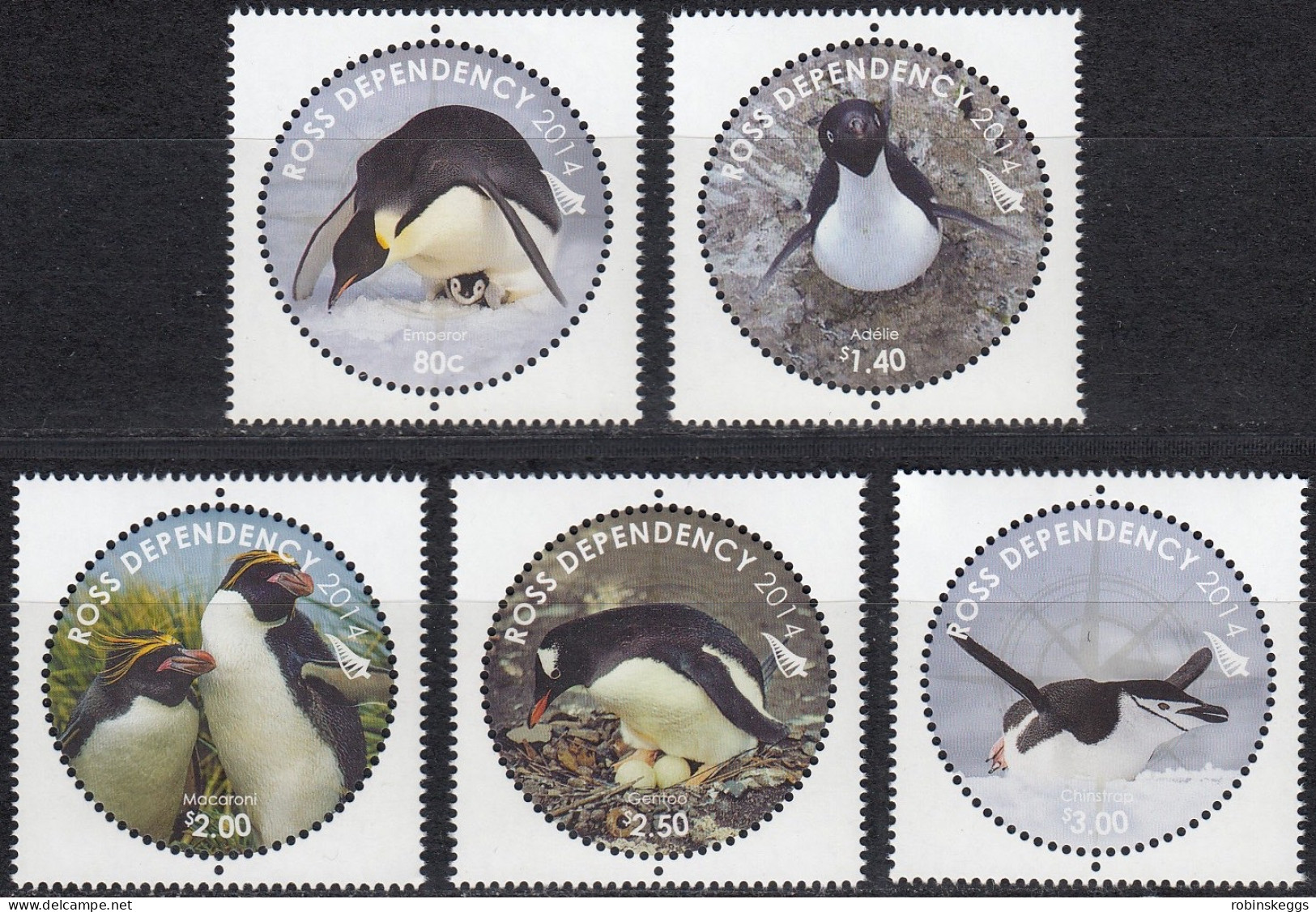 ROSS DEP. 2014 Penguins Of Antarctica, Set Of 5 MNH - Pingouins & Manchots