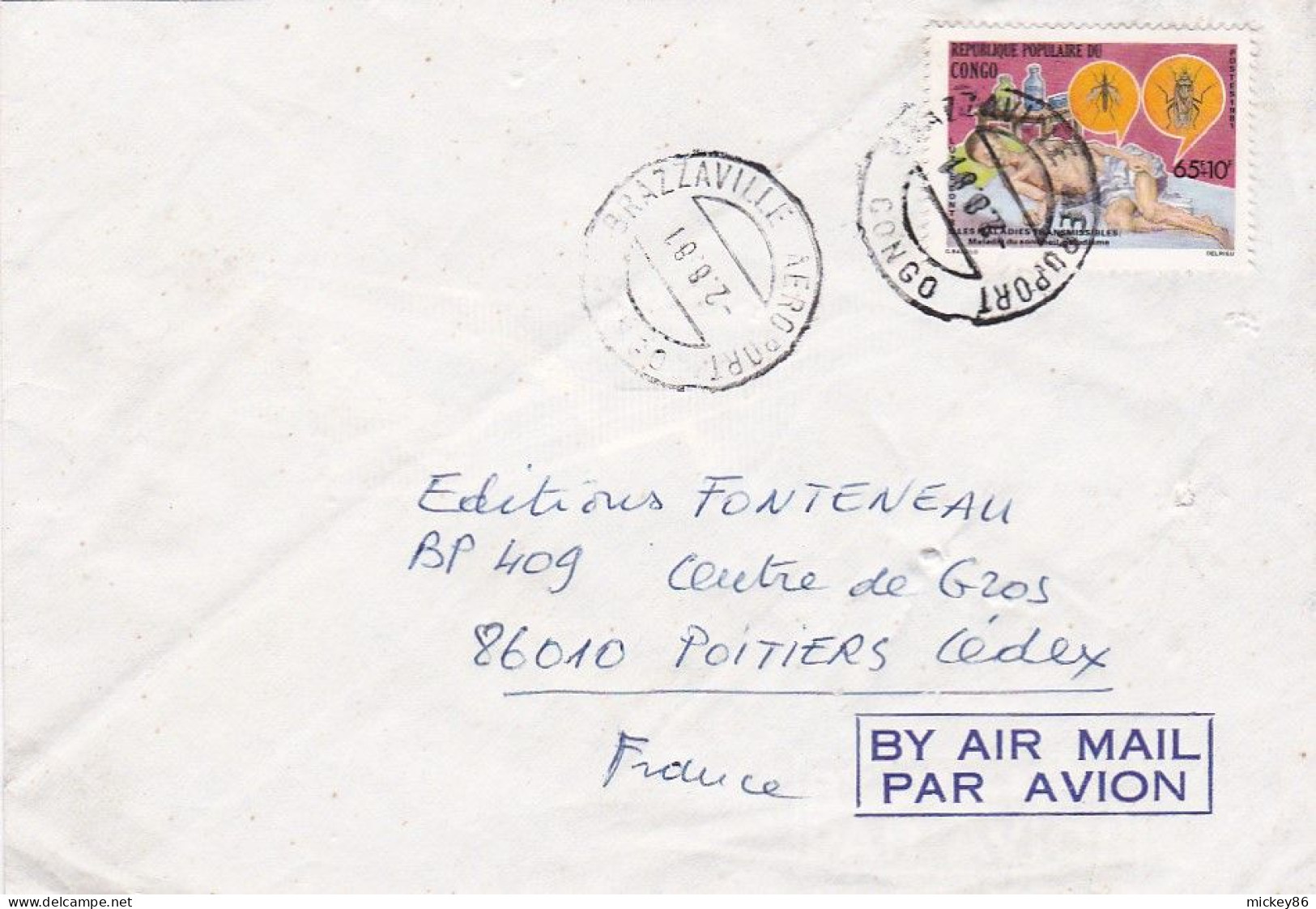 CONGO - 1981 -- Lettre De BRAZZAVILLE   Pour POITIERS-86 (France)...tp Seul Sur Lettre ....cachet - Andere & Zonder Classificatie