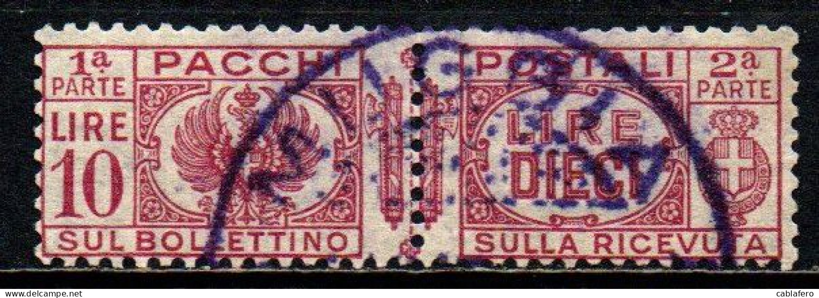 ITALIA REGNO - 1930 - 10 LIRE - USATO - Postpaketten
