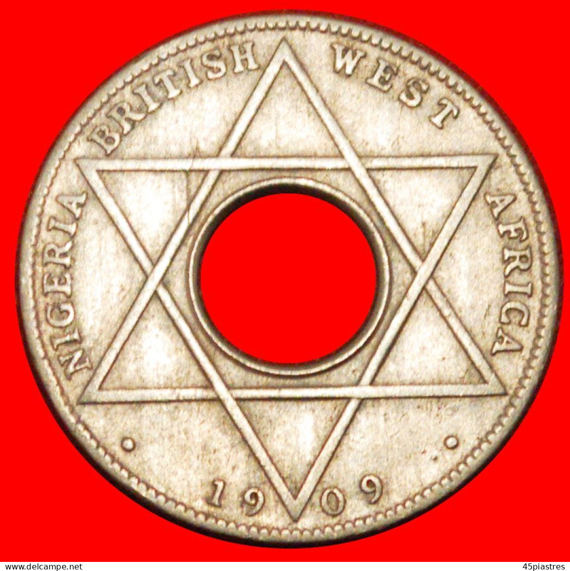 * GREAT BRITAIN STAR OF DAVID 1908-1910: NIGERIA BRITISH WEST AFRICA 1/10 PENNY 1909 UNCOMMON· LOW START ·  NO RESERVE! - Britse Kolonie