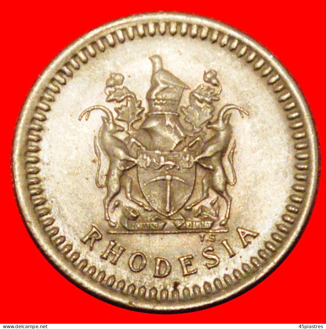 * SOUTH AFRICA (1975-1977): RHODESIA  5 CENTS 1975 LILY ZIMBABWE BIRD UNC MINT LUSTRE! · LOW START ·  NO RESERVE! - Rhodésie