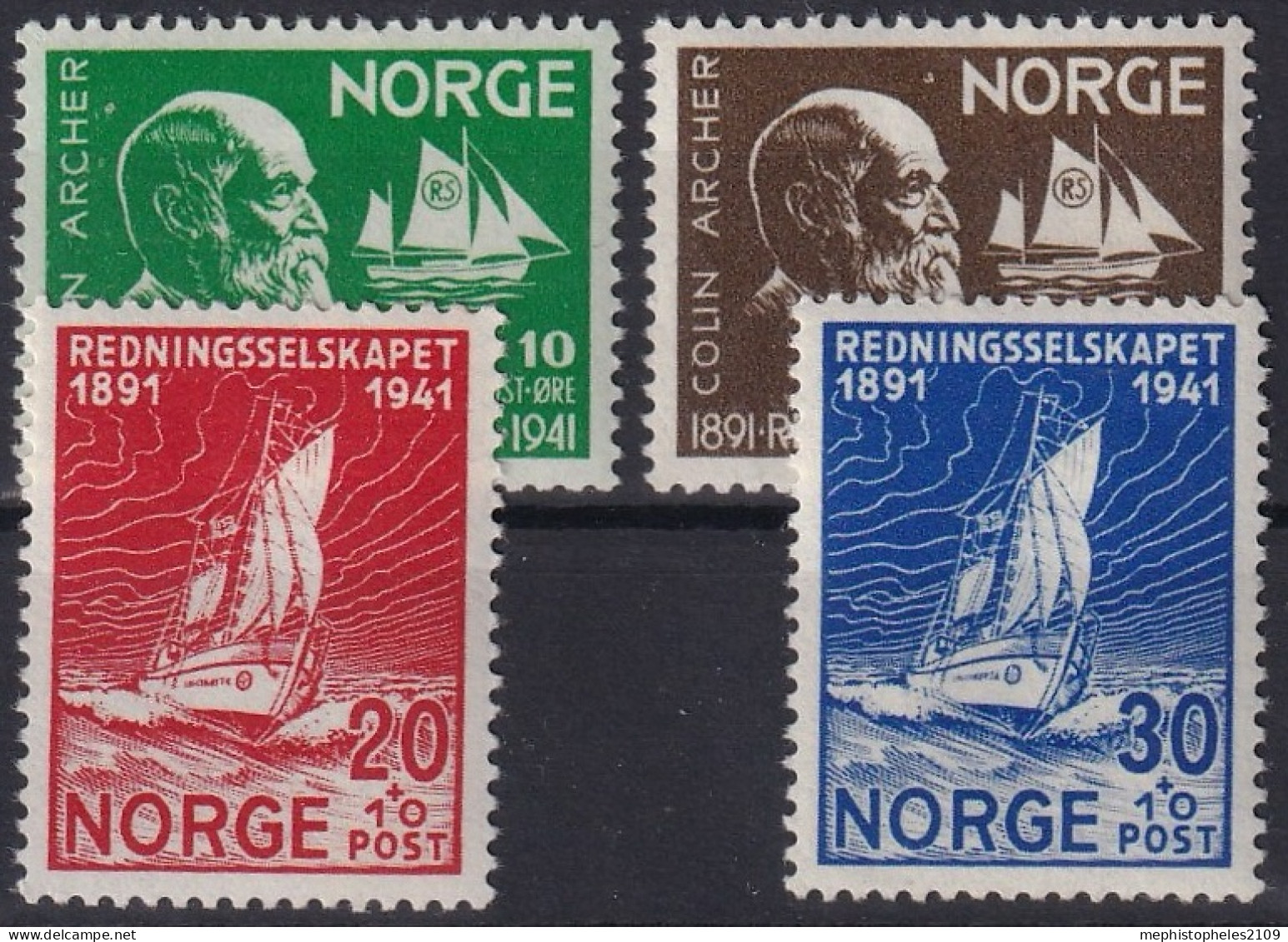 NORWAY 1941 - MLH - Mi 232-235 - Complete Set! - Nuovi