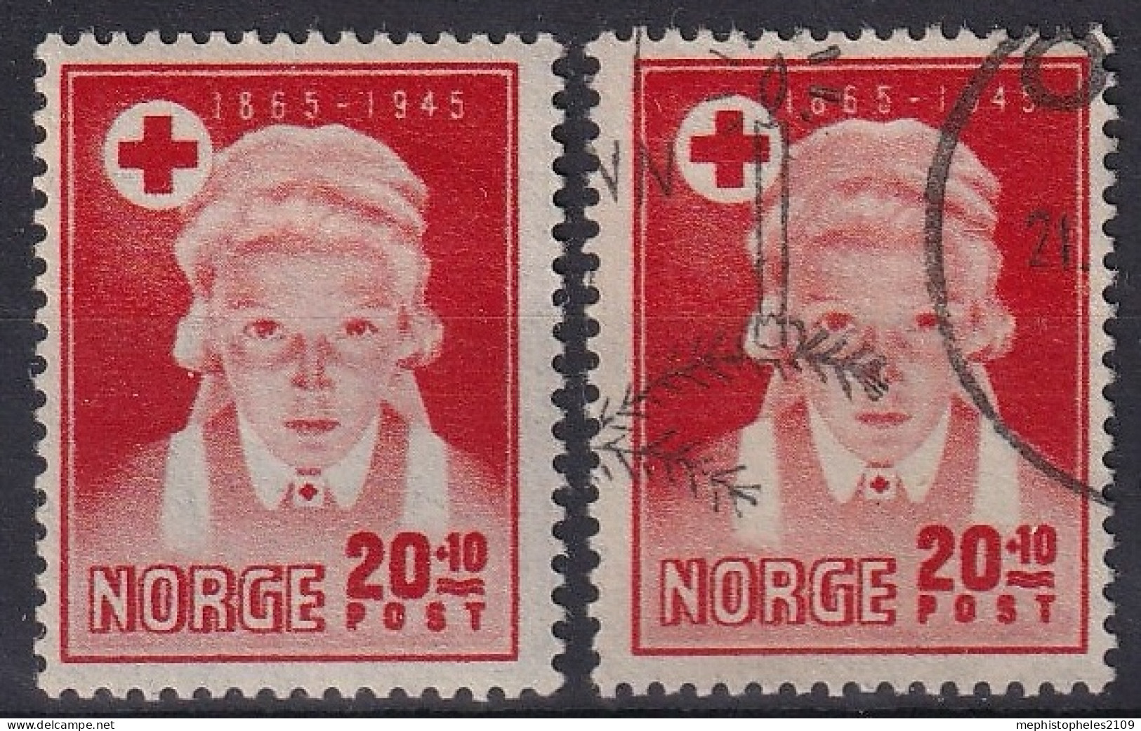NORWAY 1945 - MLH + Canceled - Mi 307 - Used Stamps