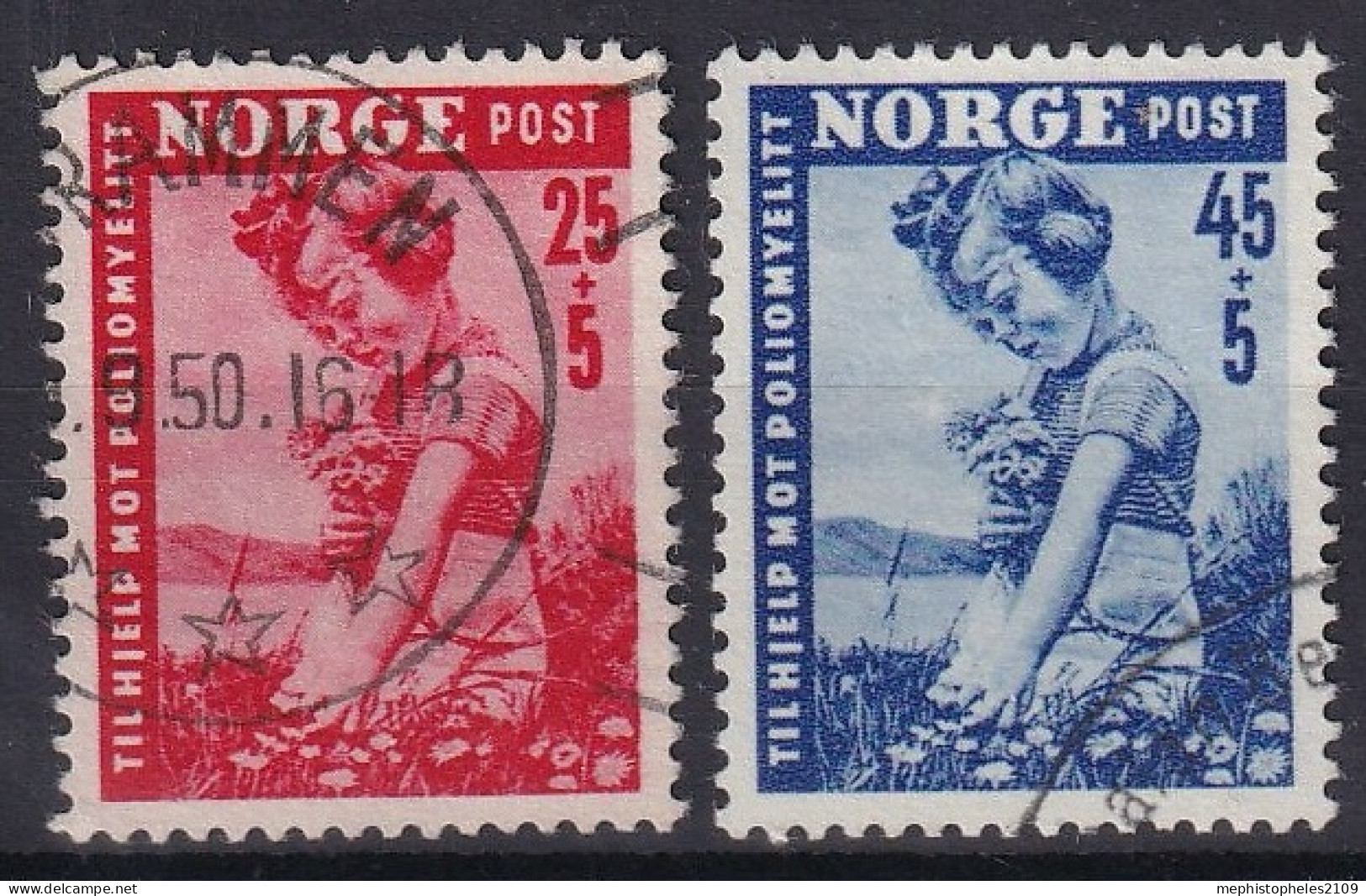 NORWAY 1950 - Canceled - Mi 351, 352 - Oblitérés