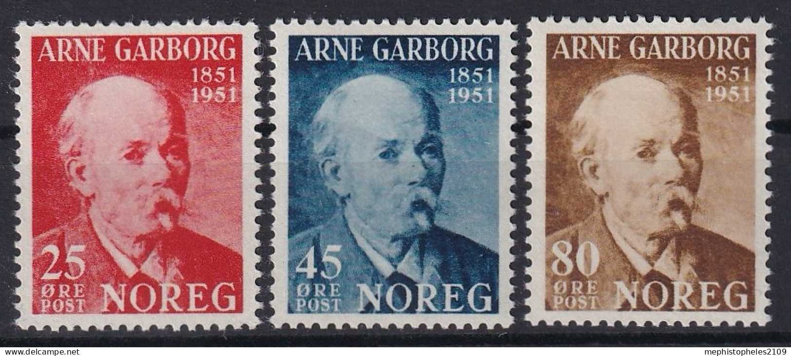 NORWAY 1951 - MNH - Mi 369-371 - Complete Set! - Ungebraucht