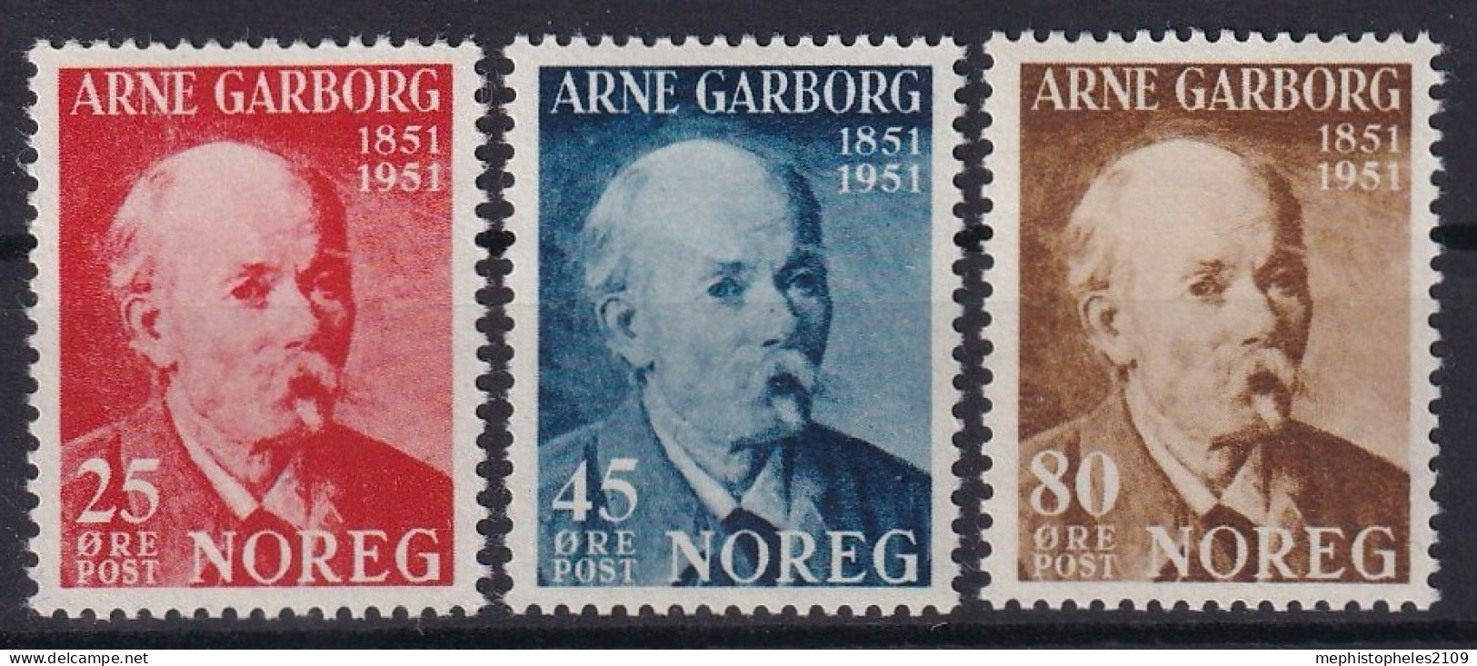 NORWAY 1951 - MNH - Mi 369-371 - Complete Set! - Unused Stamps