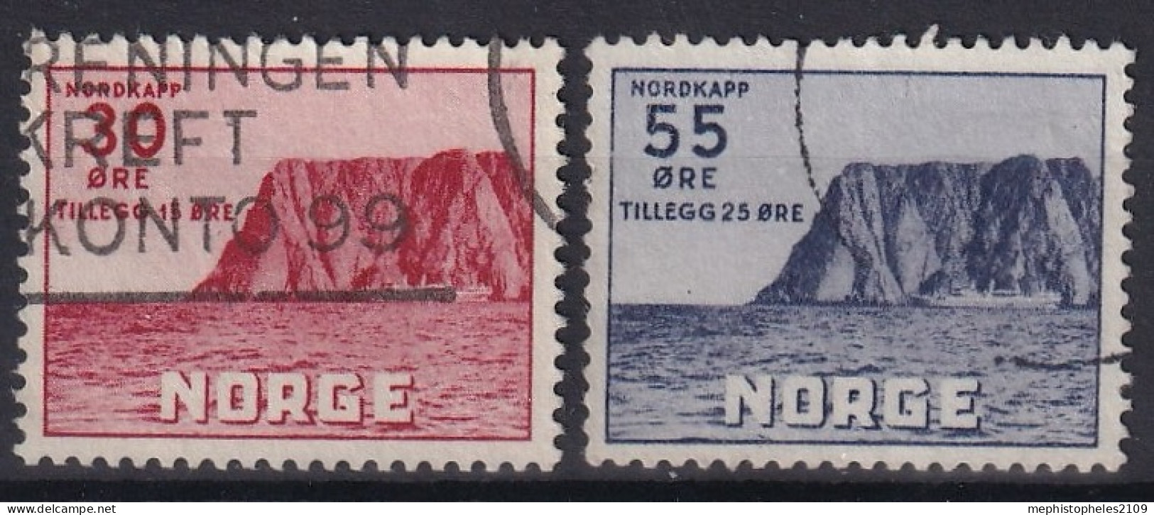 NORWAY 1953 - Canceled - Mi 381, 382 - Oblitérés