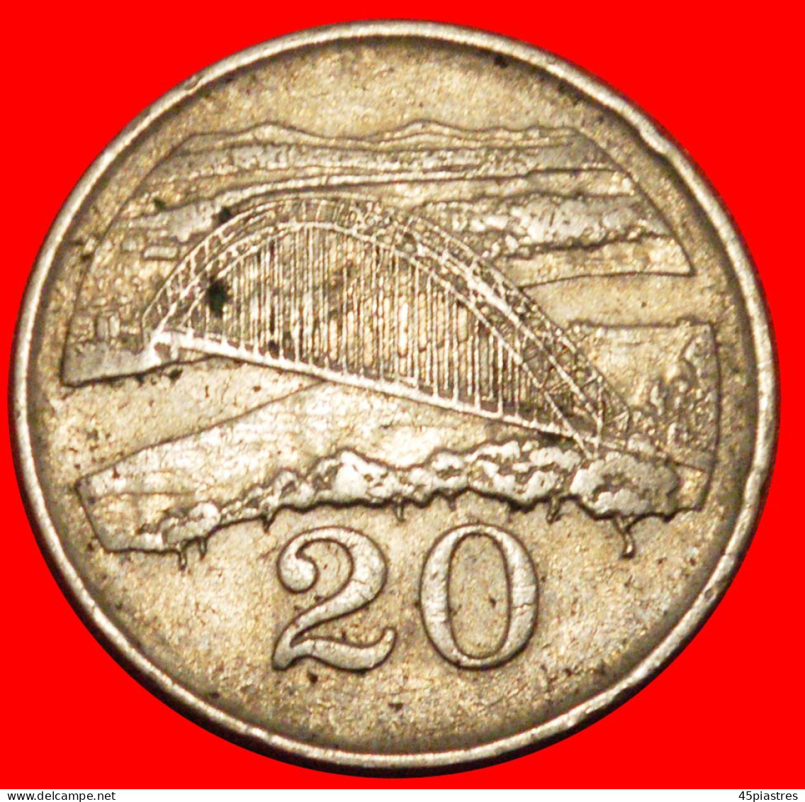 * GREAT BRITAIN (1980-1997): ZIMBABWE  20 CENTS 1991 BRIDGE!   · LOW START ·  NO RESERVE! - Simbabwe