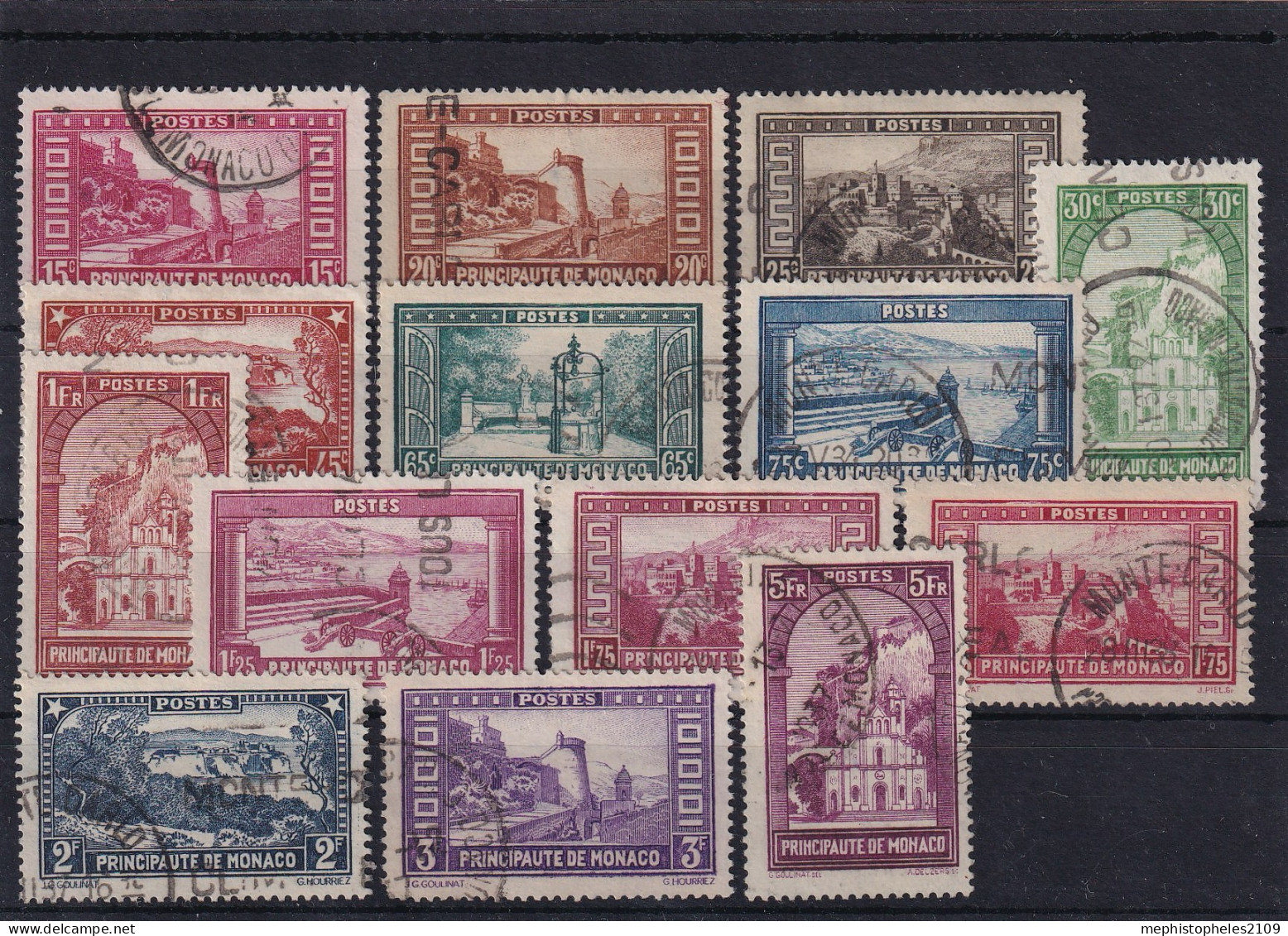 MONACO 1932-37 - Canceled - Sc# 110-113, 115, 117, 118, 120-122, 124, 125, 126, 128 - Gebraucht