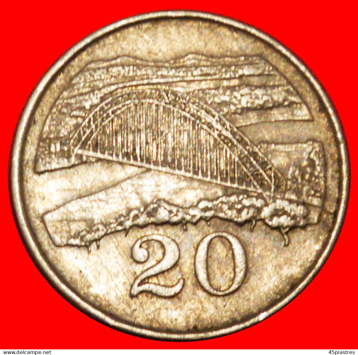 * GREAT BRITAIN (1980-1997): ZIMBABWE  20 CENTS 1996 BRIDGE UNCOMMON!  · LOW START ·  NO RESERVE! - Zimbabwe