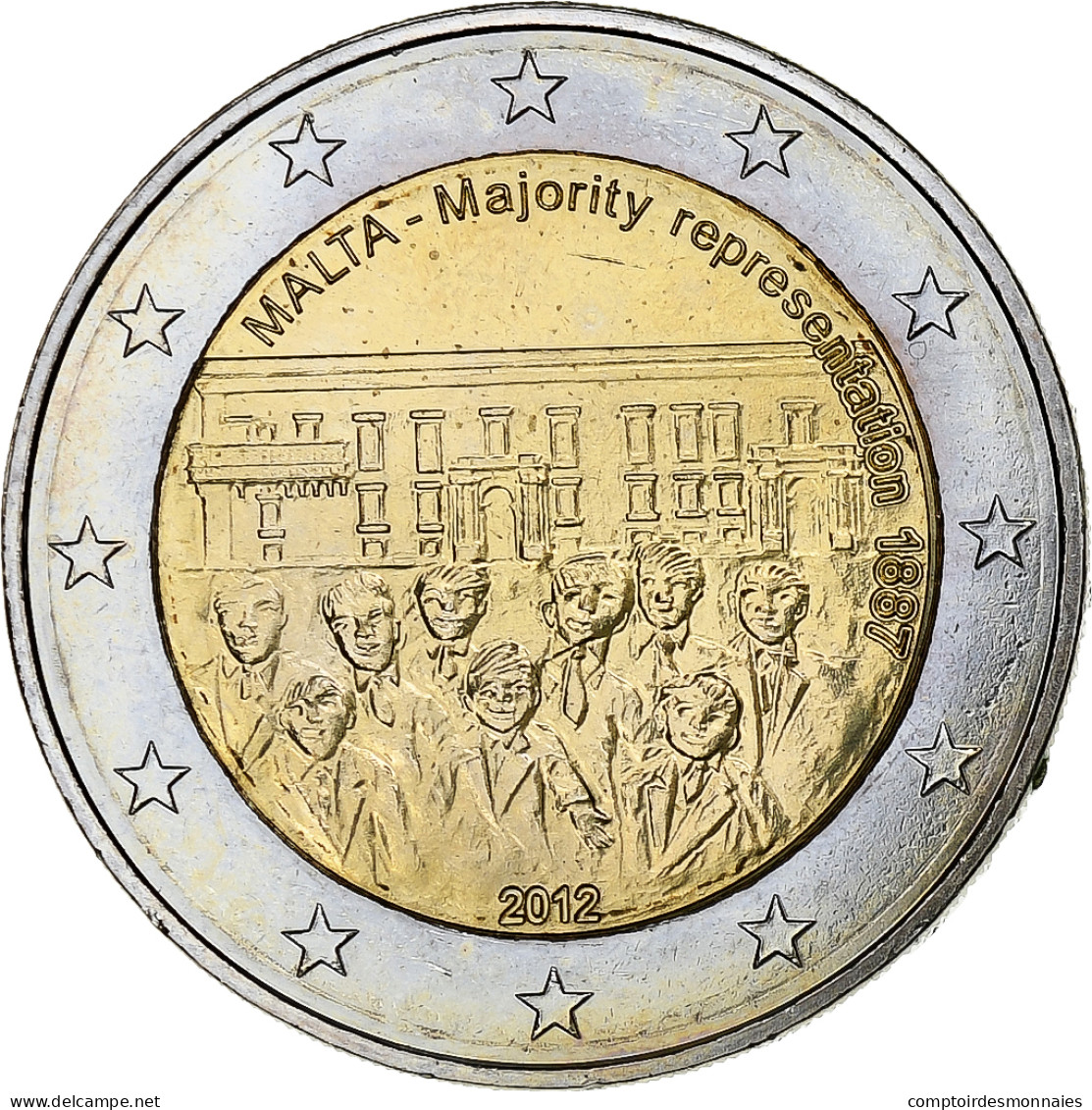 Malte, 2 Euro, Majority Representation, 2012, SUP+, Bimétallique, KM:145 - Malte