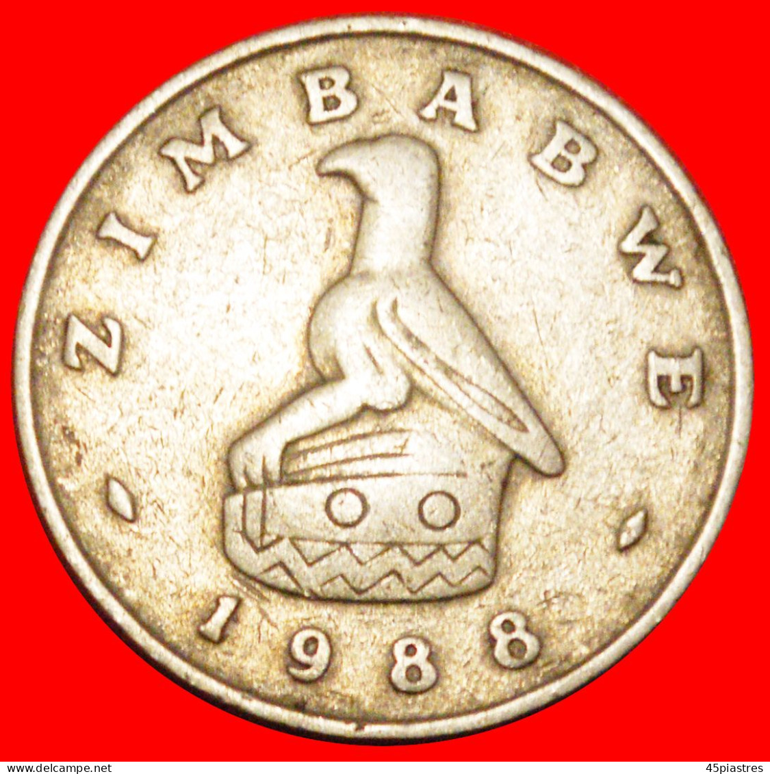 * GREAT BRITAIN (1980-1997): ZIMBABWE  50 CENTS 1988 SUN UNCOMMON! · LOW START ·  NO RESERVE! - Simbabwe