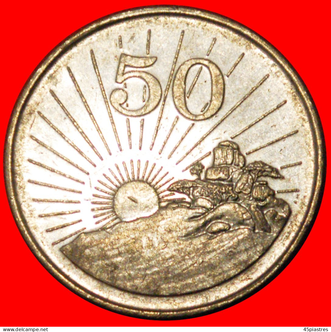 * GREAT BRITAIN (1980-1997): ZIMBABWE  50 CENTS 1997 SUN!· LOW START ·  NO RESERVE! - Zimbabwe