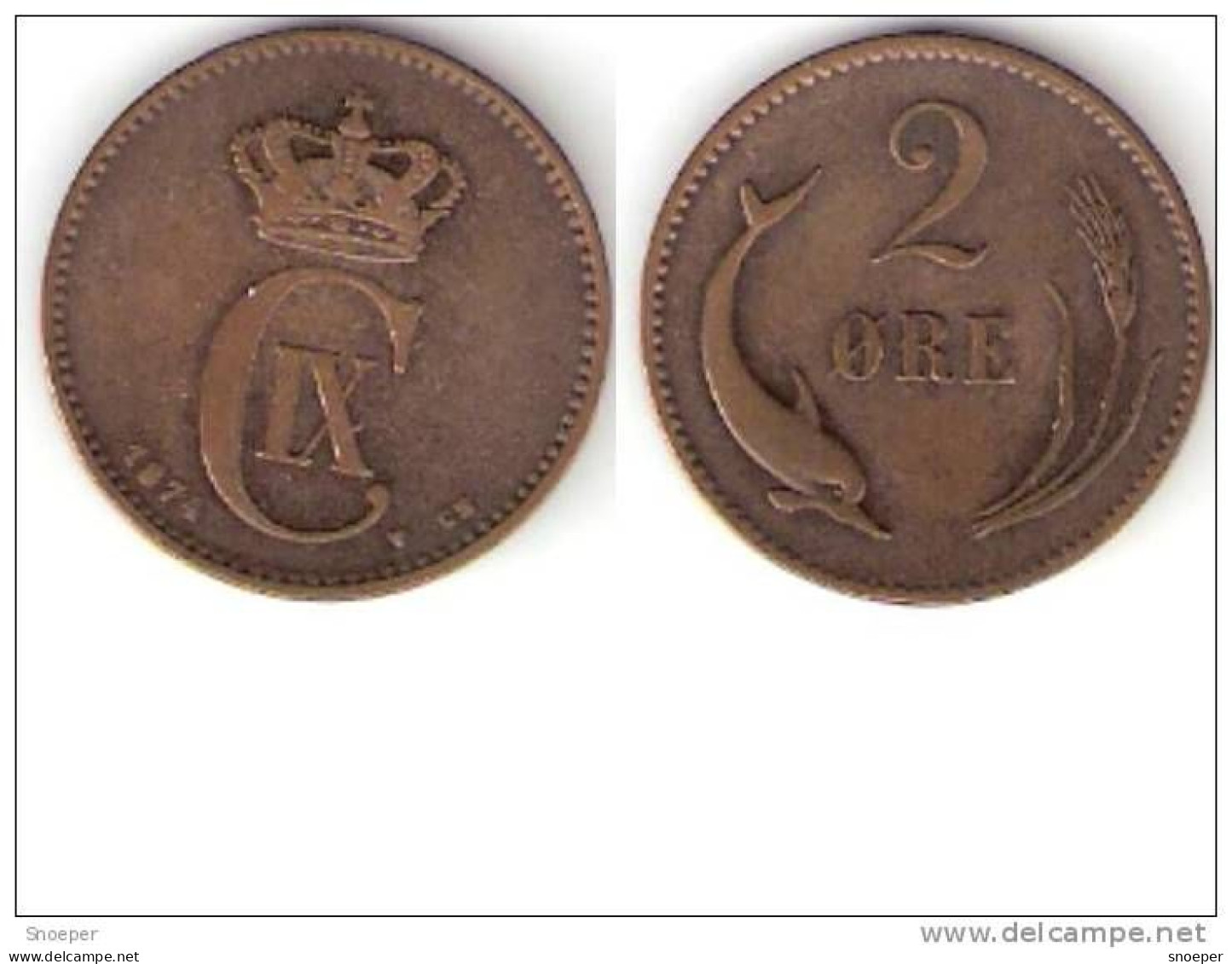 Denmark  2 Ore 1874  Km793.1  Vf - Danemark