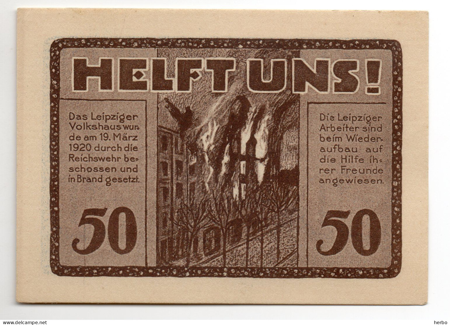 Bons de nécessité Allemand 50 Pfennig, République de Weimar. Ville de LEIPZIG. Gutschein. 12 bons différents NEUFS.