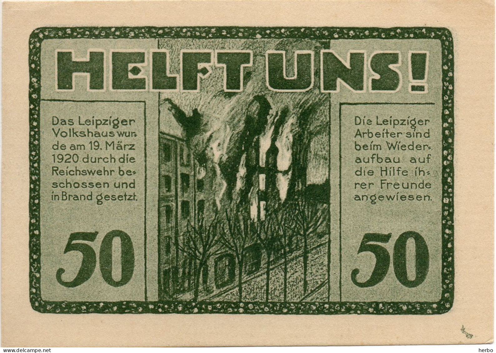 Bons de nécessité Allemand 50 Pfennig, République de Weimar. Ville de LEIPZIG. Gutschein. 12 bons différents NEUFS.