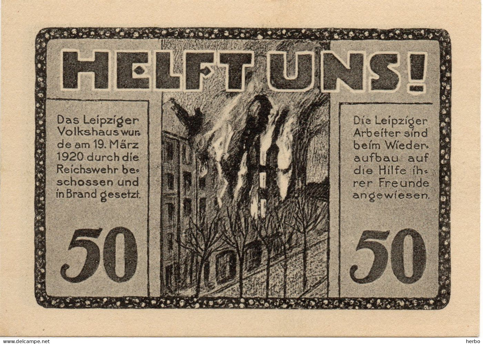 Bons de nécessité Allemand 50 Pfennig, République de Weimar. Ville de LEIPZIG. Gutschein. 12 bons différents NEUFS.