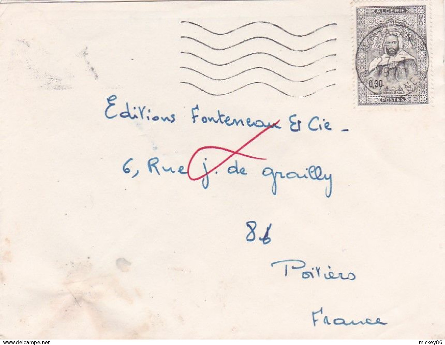 Algérie --1970 - Lettre MOSTAGANEM  Pour POITIERS-86 (France) Timbre  Sur Lettre..cachet - Algerien (1962-...)