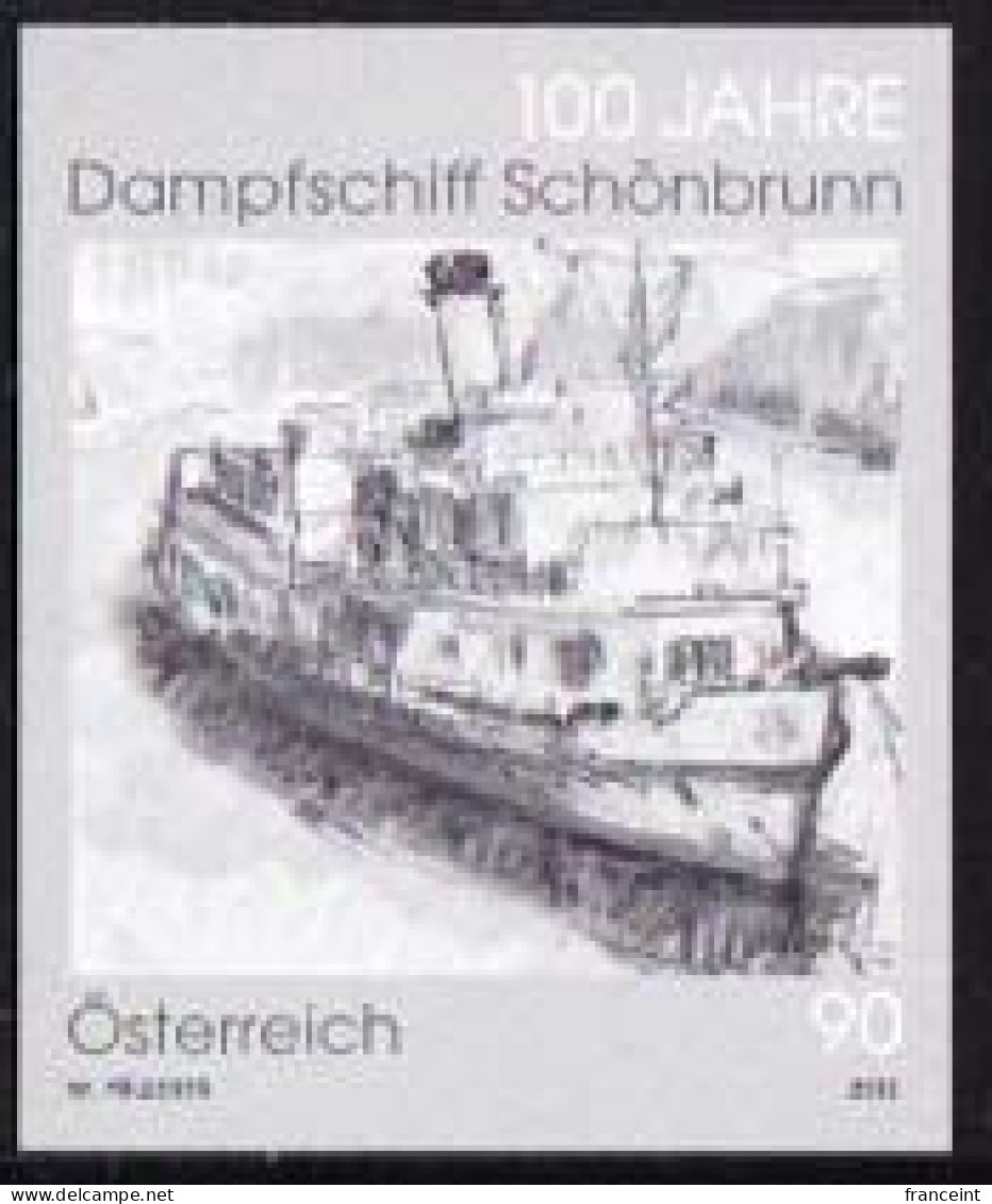 AUSTRIA(2012) Steamer "Schonbrunn". Black Print. First Danube Steamship Company Flagship. - Proeven & Herdruk