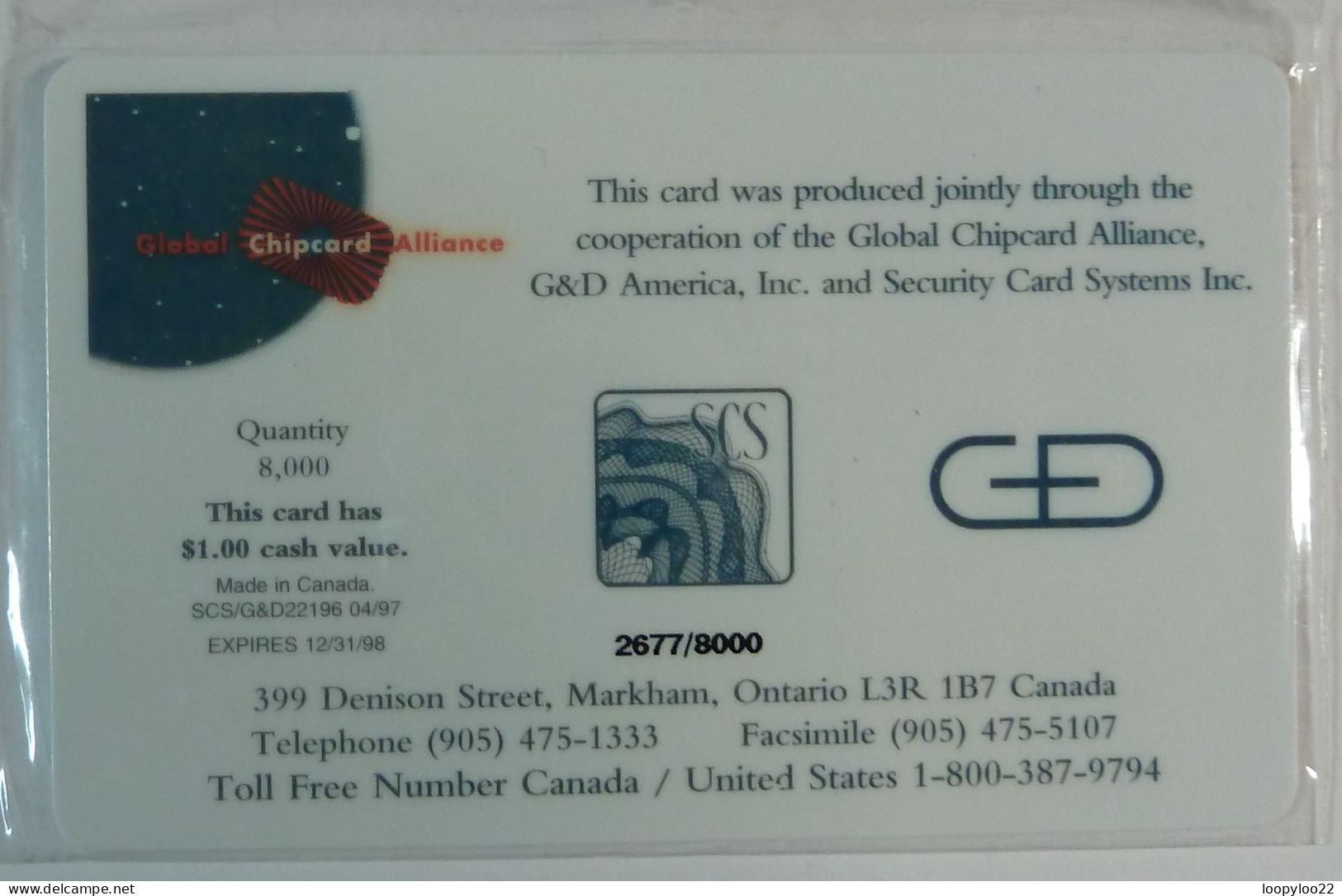 CANADA - G&D - Global Chipcard Alliance - 35 Years Of Excellence - Mint Blister - Canada