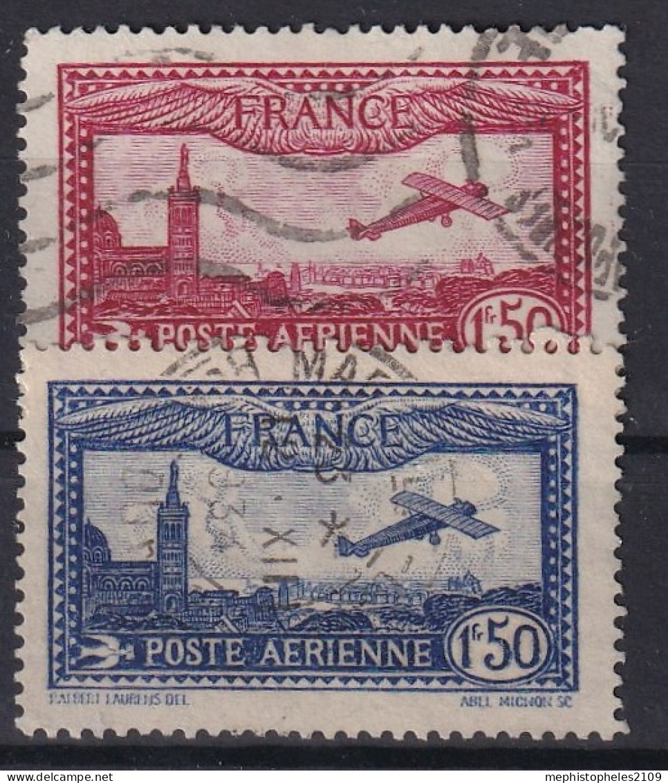 FRANCE 1930 - Canceled - YT 5, 6 - Poste Aérienne - 1927-1959 Gebraucht