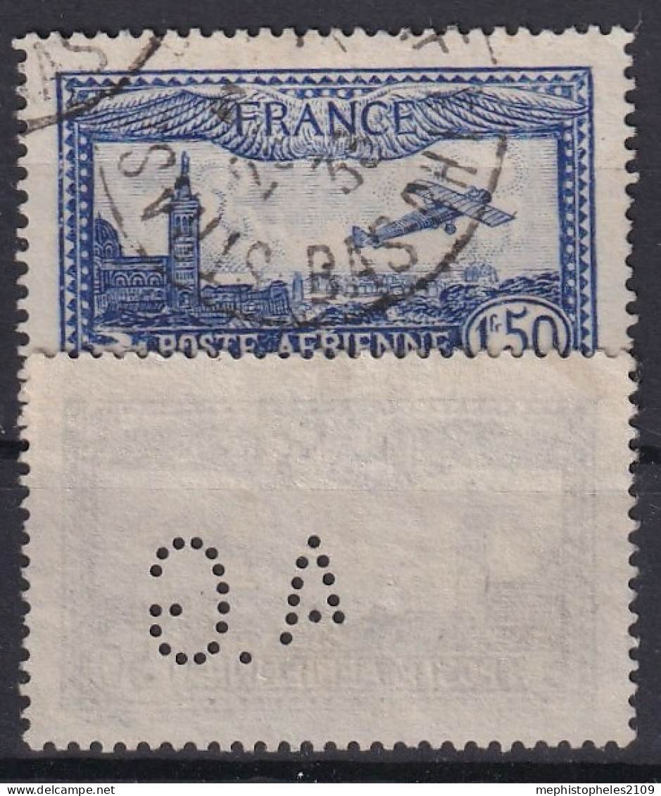 FRANCE 1930 - Canceled - YT 6, 6 (perfin) - Poste Aérienne - 1927-1959 Gebraucht