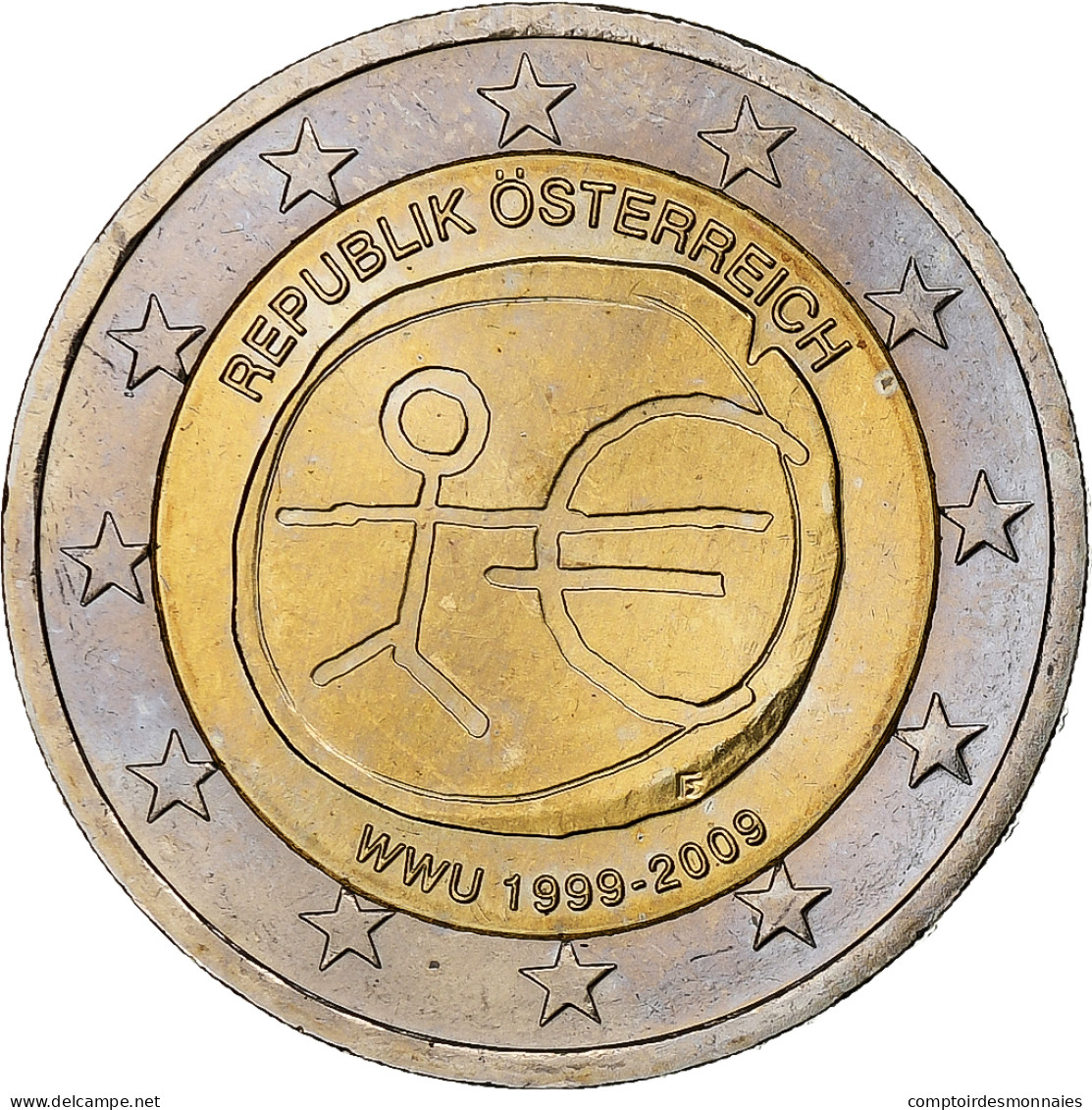 Autriche, 2 Euro, 10 Ans De L'Euro, 2009, Vienna, SPL, Bimétallique, KM:3175 - Austria