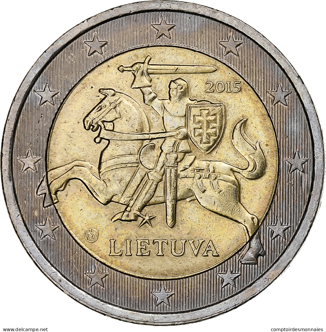 Lituanie, 2 Euro, 2015, SUP, Bimétallique - Lettonie