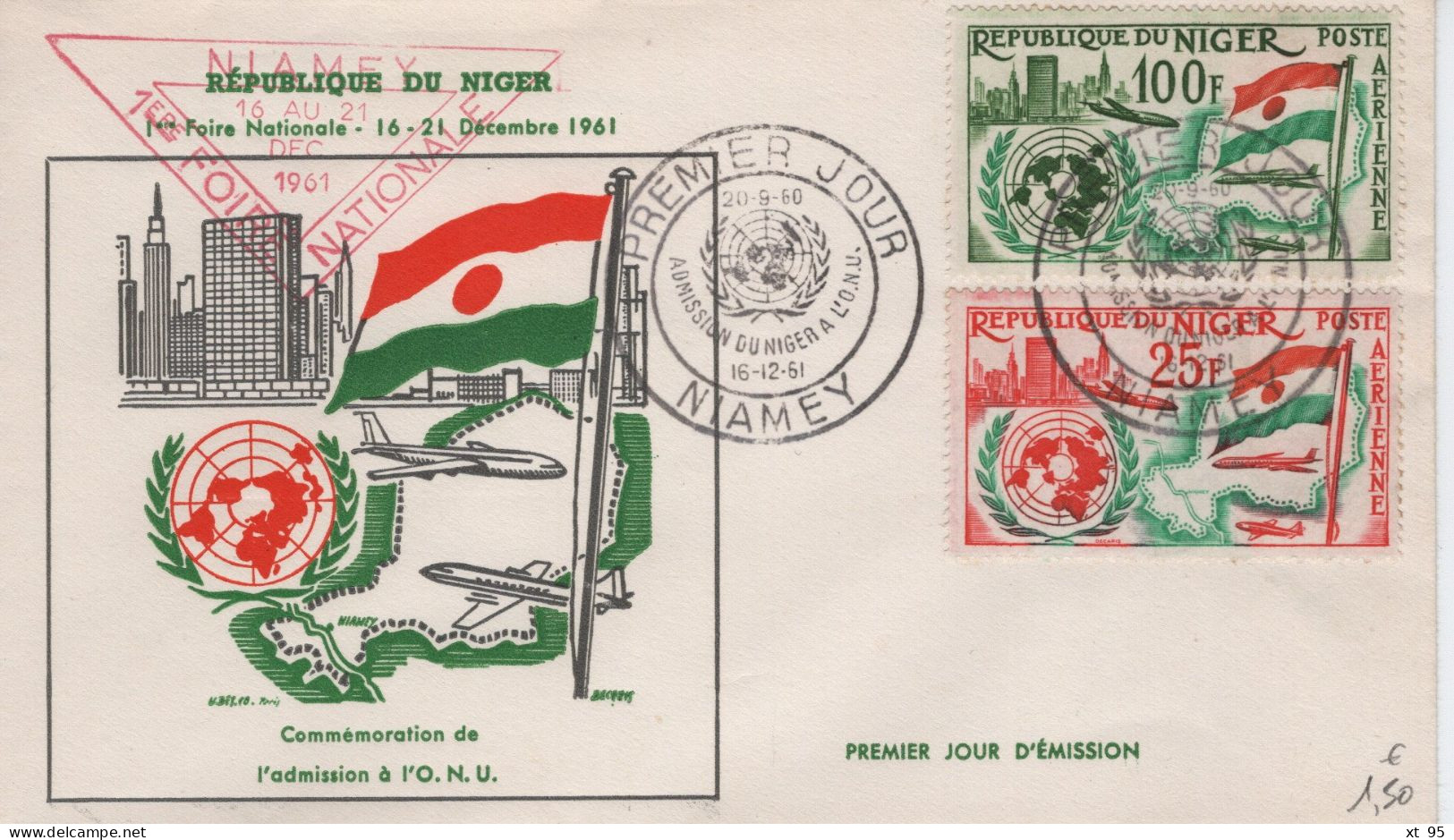 Niger - FDC - PA N°19+20 - ONU - Foire Internationale - Niger (1960-...)