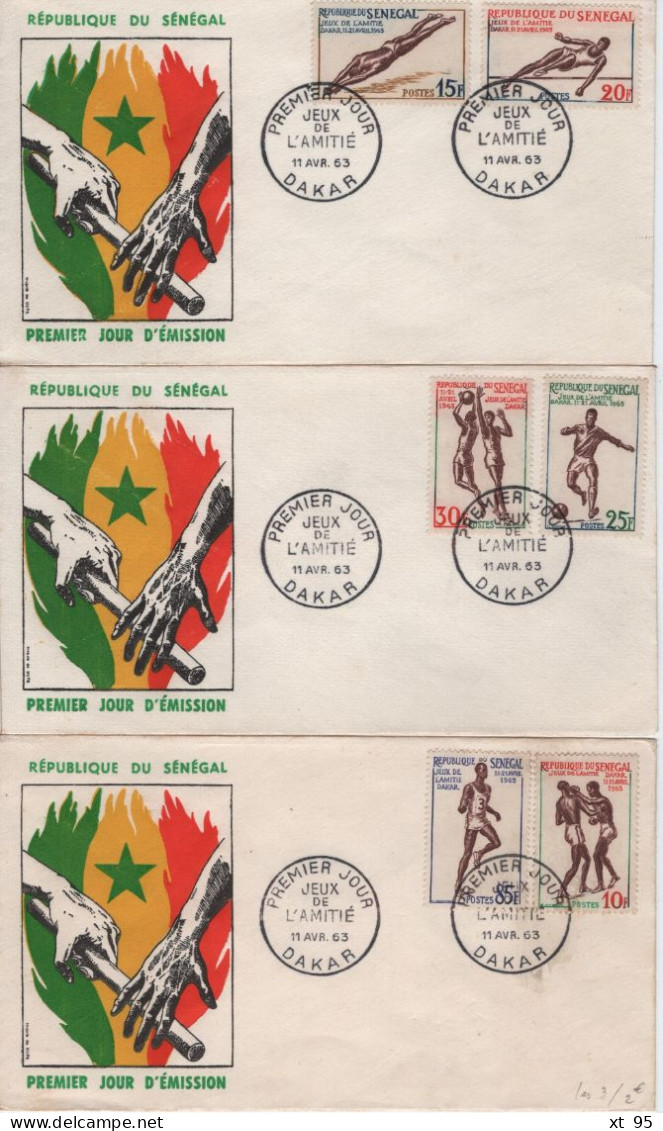 Senegal - FDC - N°217 à 222 - Jeux De L Amitie - Sports - Senegal (1960-...)