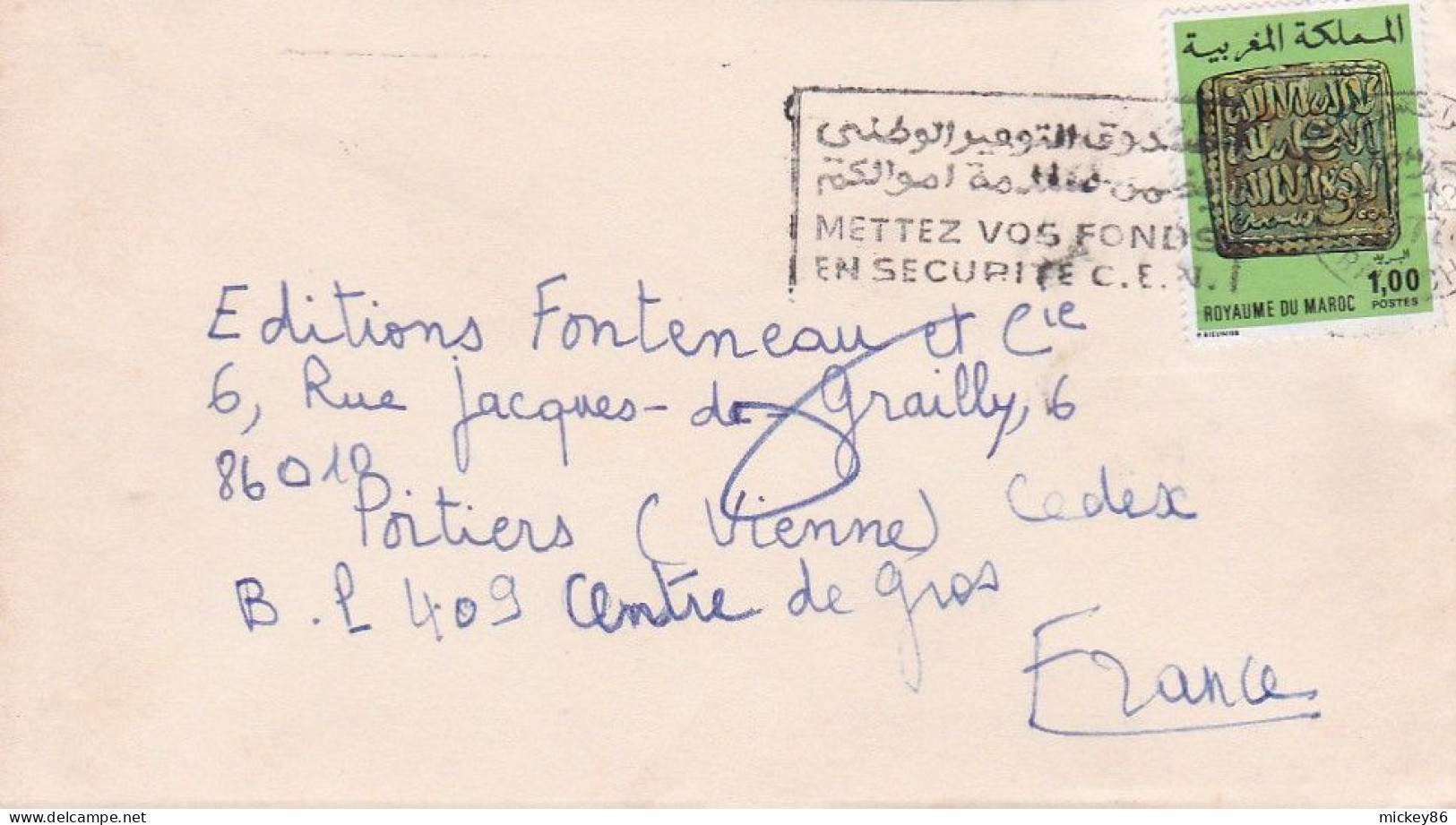 Maroc -1978 - Lettre   Pour POITIERS-86 (France)....timbre Seul Sur Lettre......cachet ..... - Maroc (1956-...)