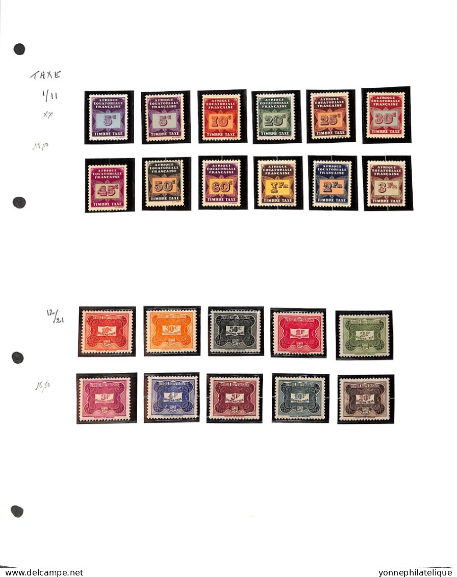 AFRIQUE EQUATORIALE  - collection neufs x et  xx dont séries taxe 1/22 , oblitérés - voir tous les scans (cla 103)