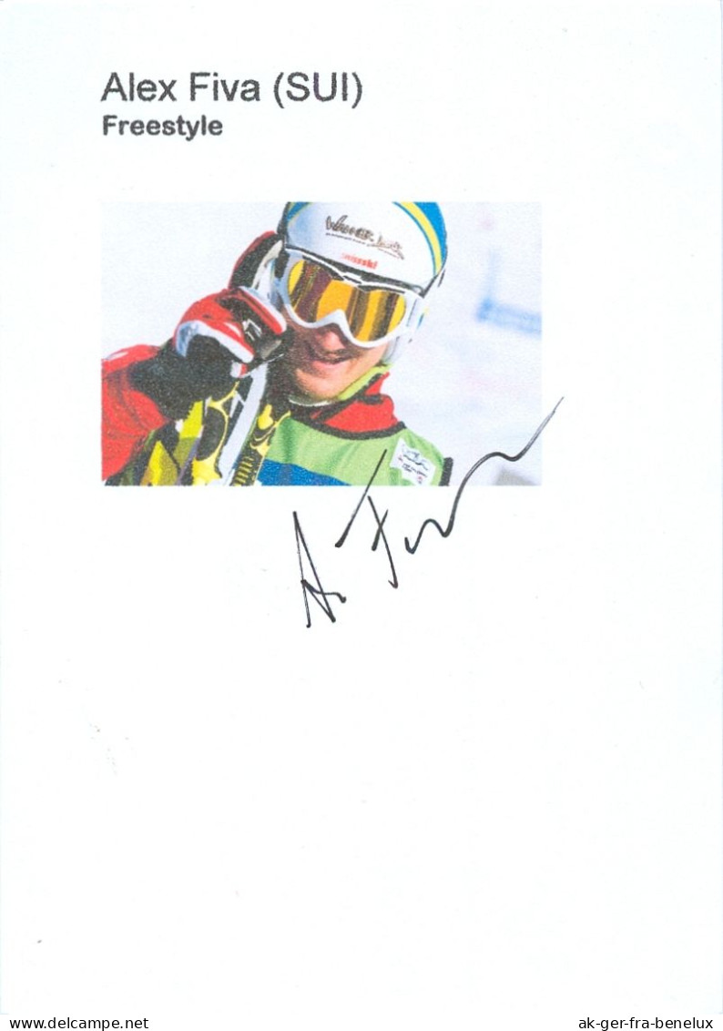 Autogramm AK Freestyle Skicross Alex Fiva Schweiz Calanda Broncos SC Parpan Olympia-Silber Switzerland Suisse Svizzera - Autógrafos