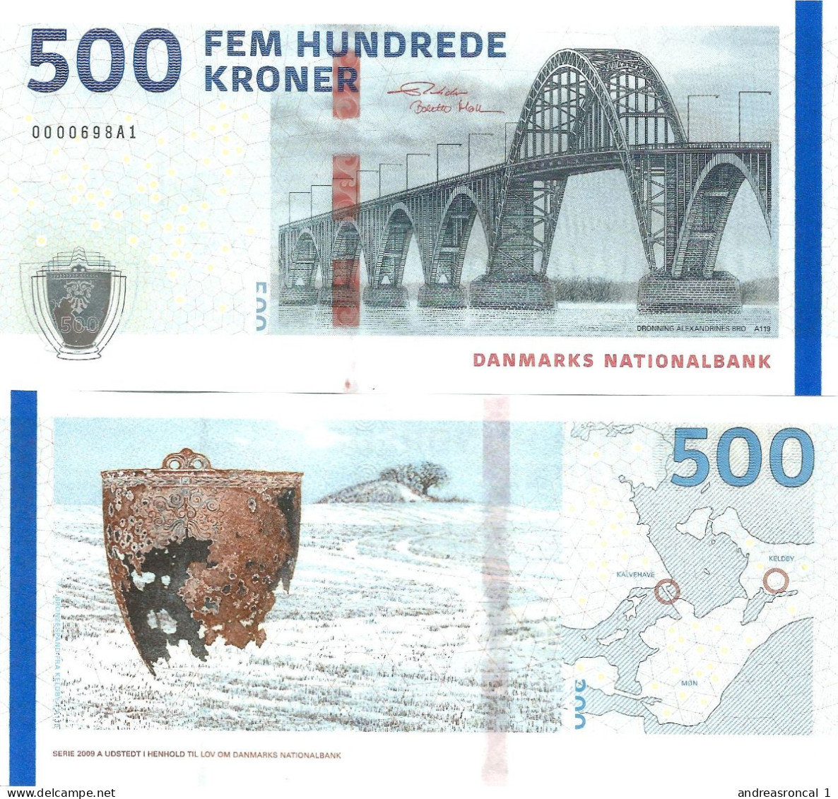 Denmark 500 Kroner 2009 / [2019] P-68A(3) UNC - Dinamarca