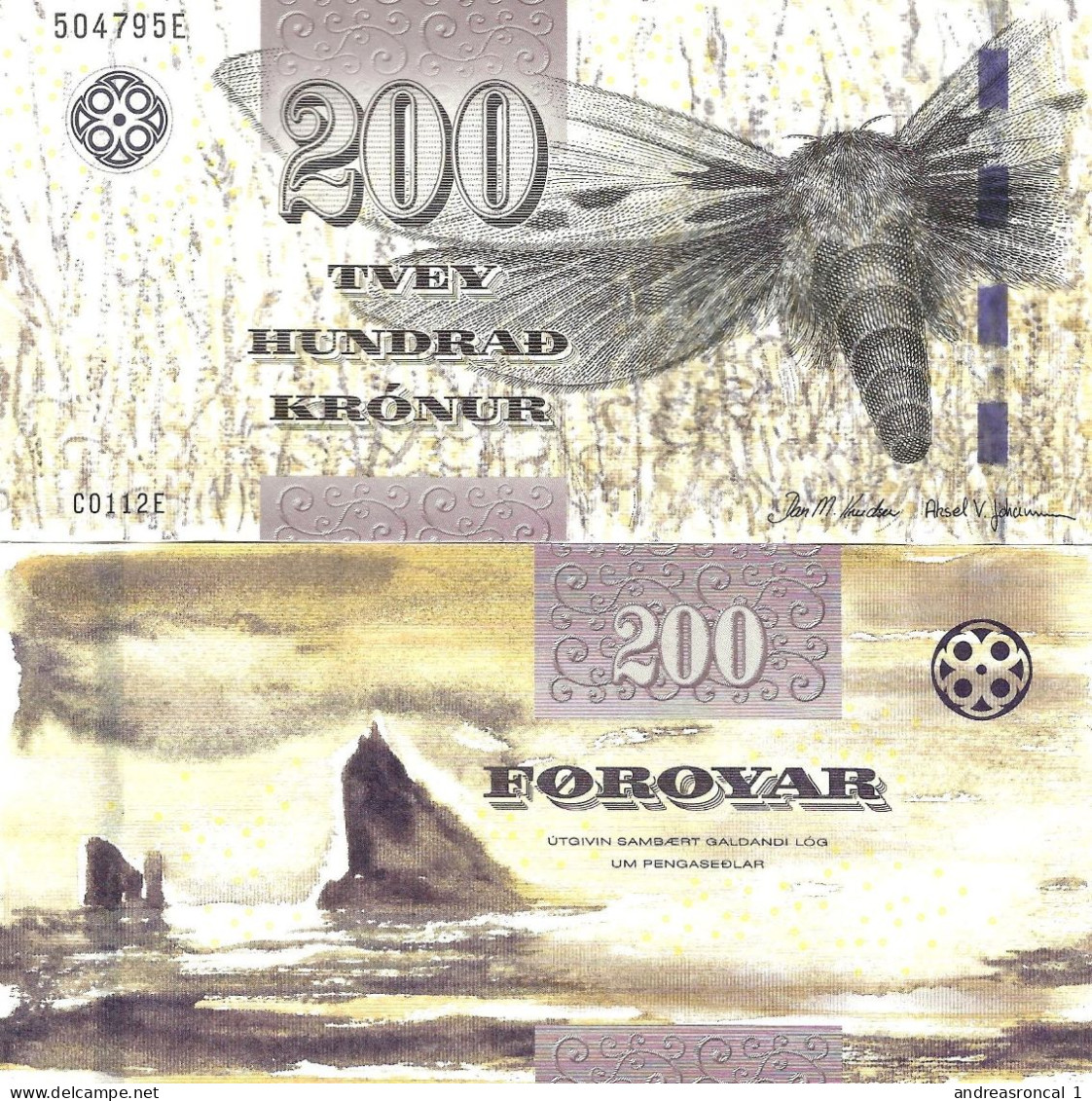 Faroe Islands 200 Faroese Krónur ND [2011] P-31 UNC - Islas Faeroes