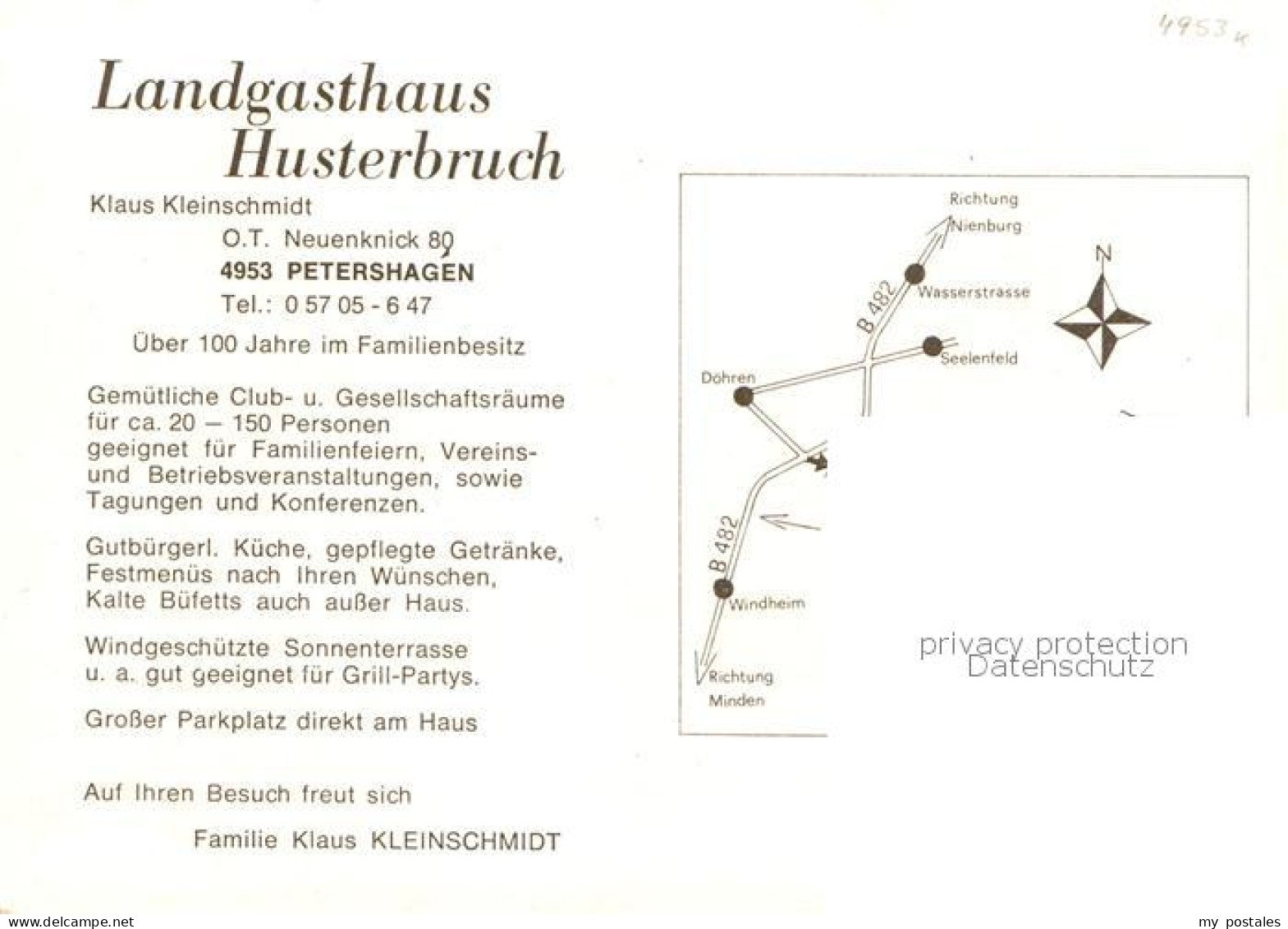 73829690 Petershagen Weser Landgasthaus Husterbruch Gastraeume Garten Petershage - Petershagen