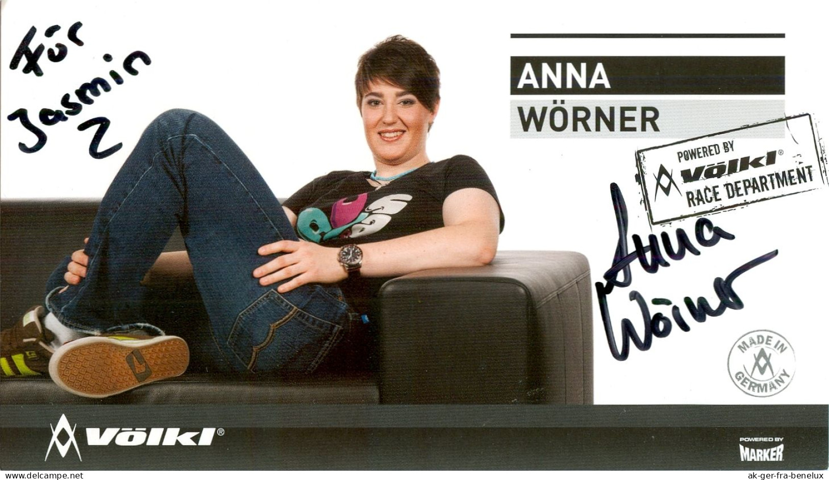 2) Autogramm AK Freestyle Skicross Anna Wörner Garmisch-Partenkirchen Olympionikin Olympia Olympische Spielen Germany - Autografi