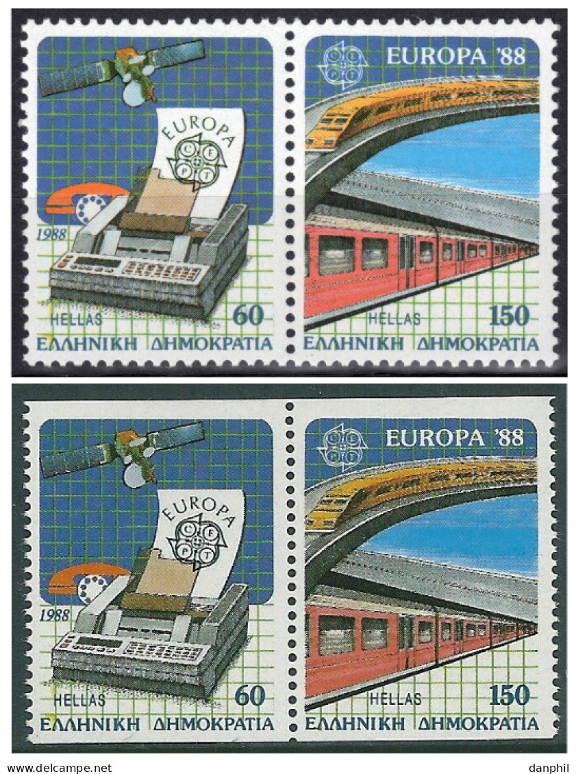 Greece 1988 Europa CEPT (**)  Mi 1685A-86A + 1685C-86C - Paar -  M€34,- - 1988