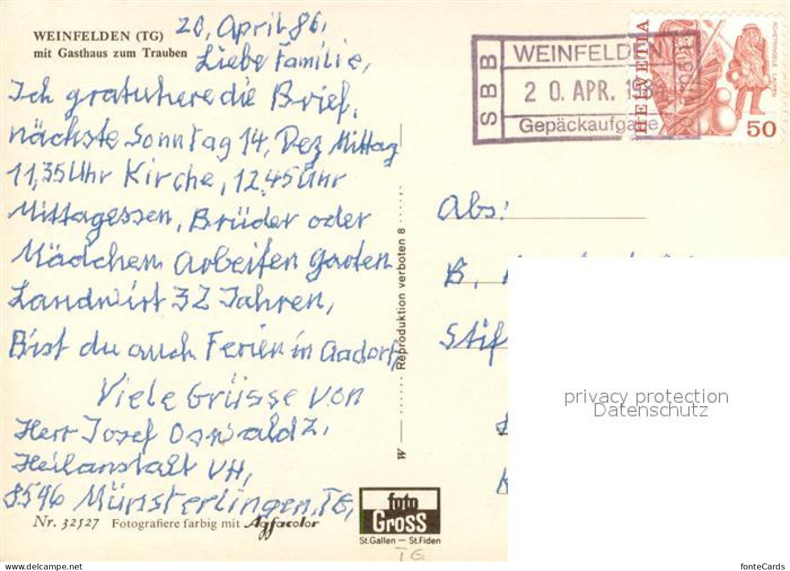 13736081 Weinfelden Mit Gasthaus Zum Trauben Weinfelden - Andere & Zonder Classificatie