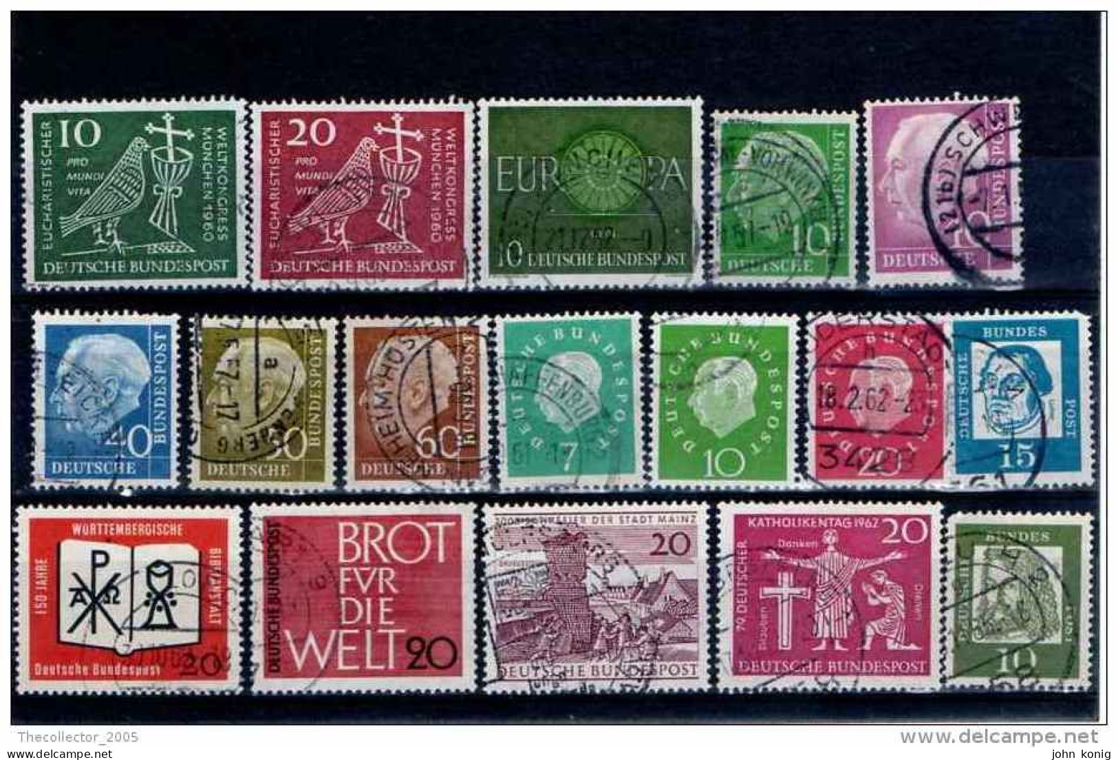 LOTTO FRANCOBOLLI USATI USED STAMPS LOT GERMANIA FEDERALE GERMANY FED. BUNDESPOST ('50s-'60s) - 1959-1980