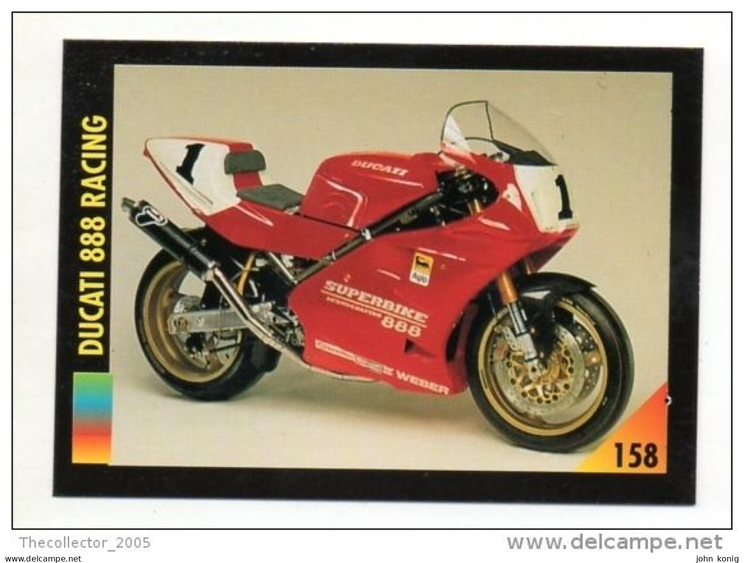 FIGURINA TRADING CARDS - LA MIA MOTO  - MY MOTORBIKE - MASTERS EDIZIONI (1993) - DUCATI 888 RACING - Motores