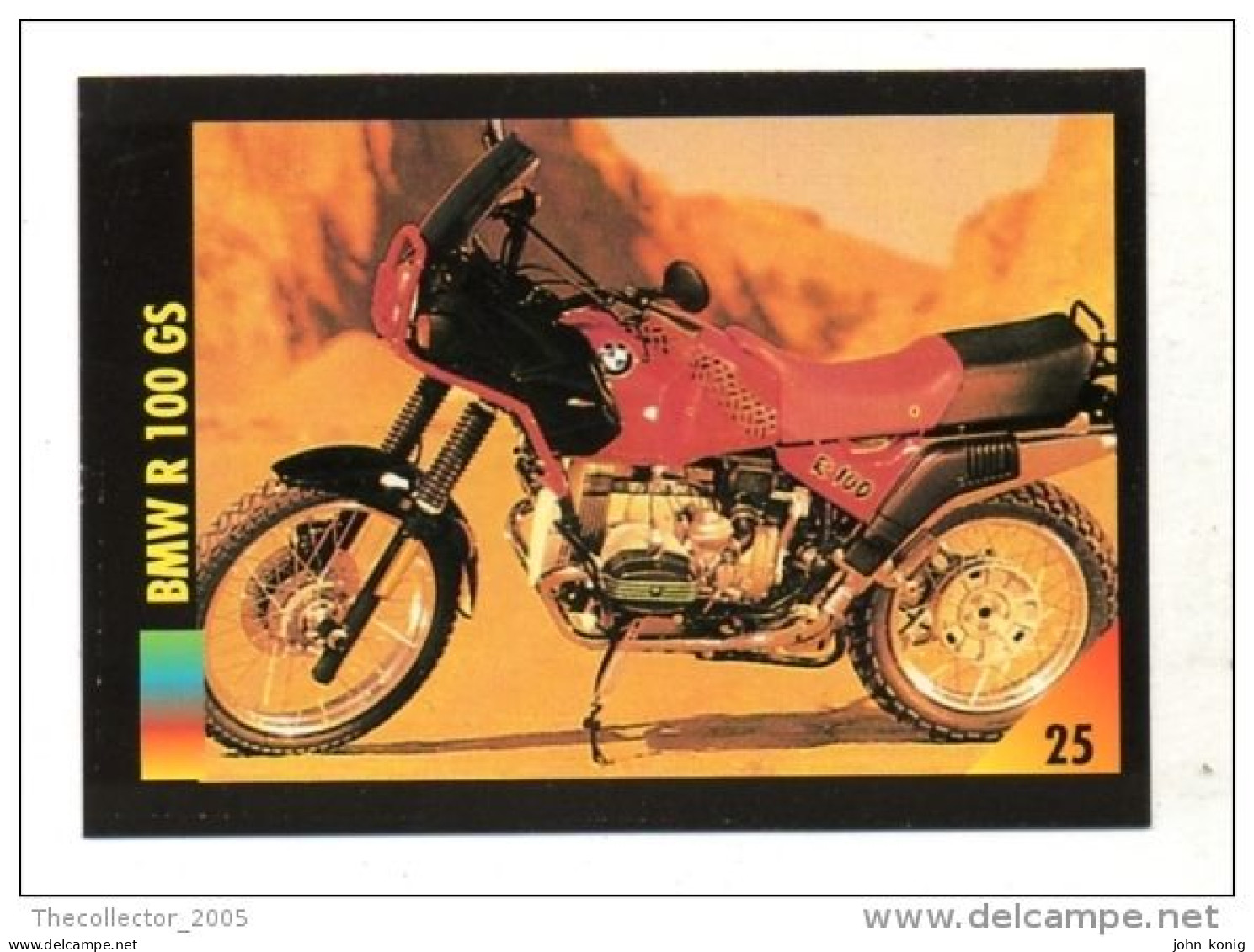 FIGURINA TRADING CARDS - LA MIA MOTO - MY MOTORBIKE - MASTERS EDIZIONI (1993) - BMW R 100 GS - Motores