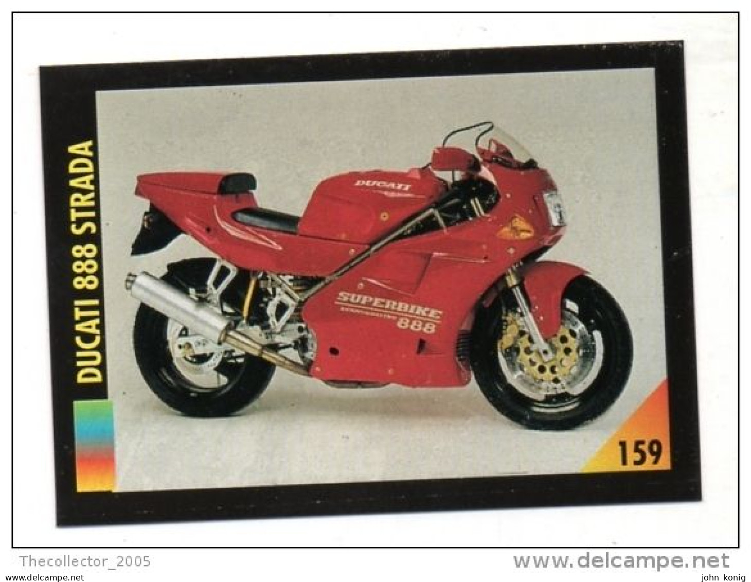 FIGURINA TRADING CARDS - LA MIA MOTO - MY MOTORBIKE - MASTERS EDIZIONI (1993) - DUCATI 888 STRADA - Motores