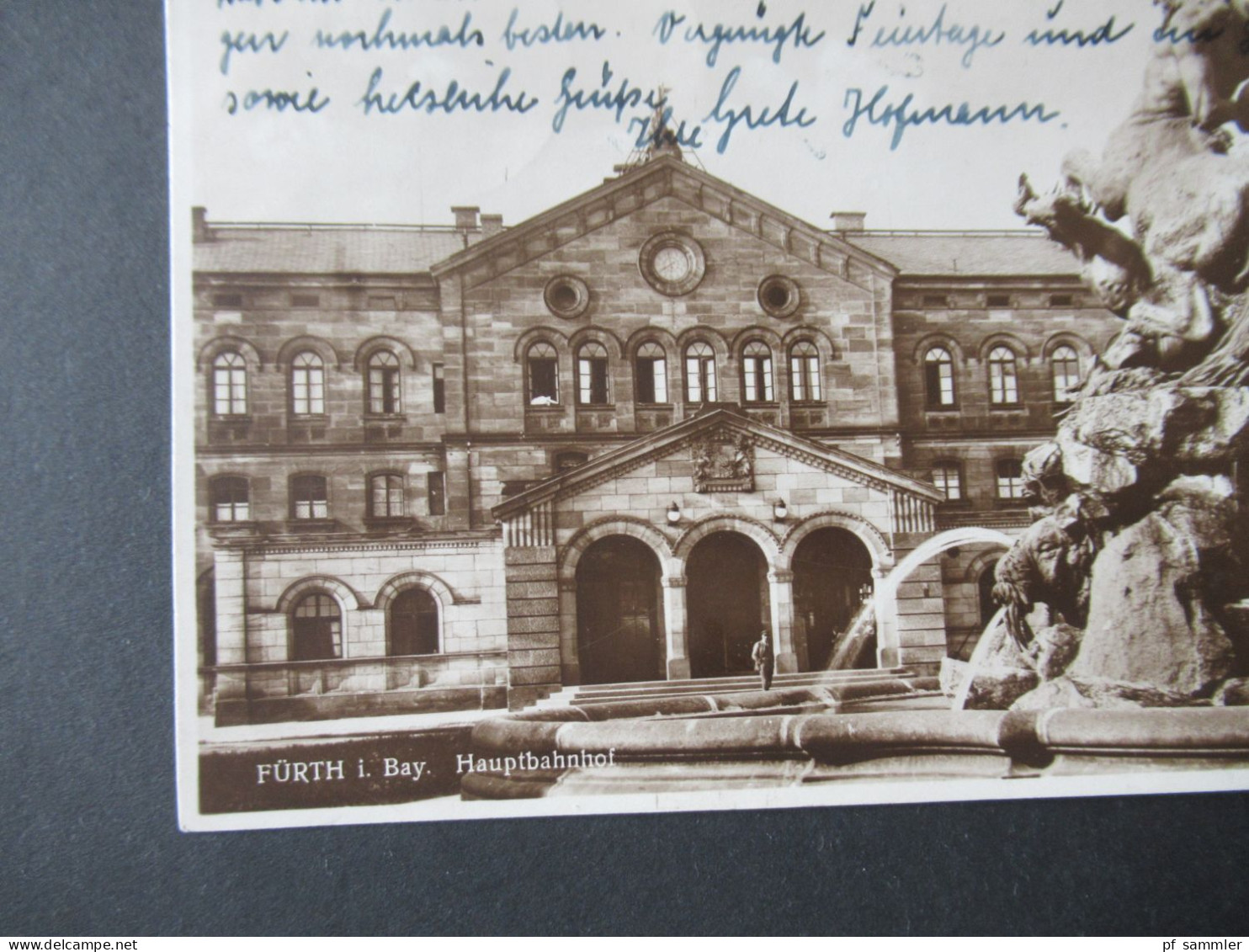 Foto AK 1927 Deutsches Reich Fürth In Bayern Hauptbahnhof Nach Höchst Am Main Gesendet - Fürth