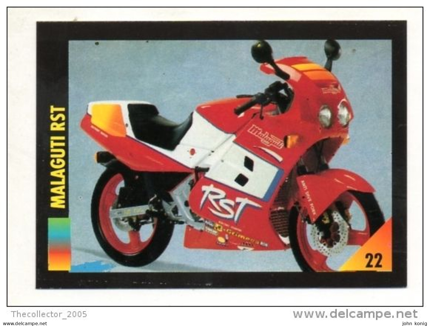 FIGURINA TRADING CARDS - LA MIA MOTO - MY MOTORBIKE - MASTERS EDIZIONI (1993) - MALAGUTI RST - Motores