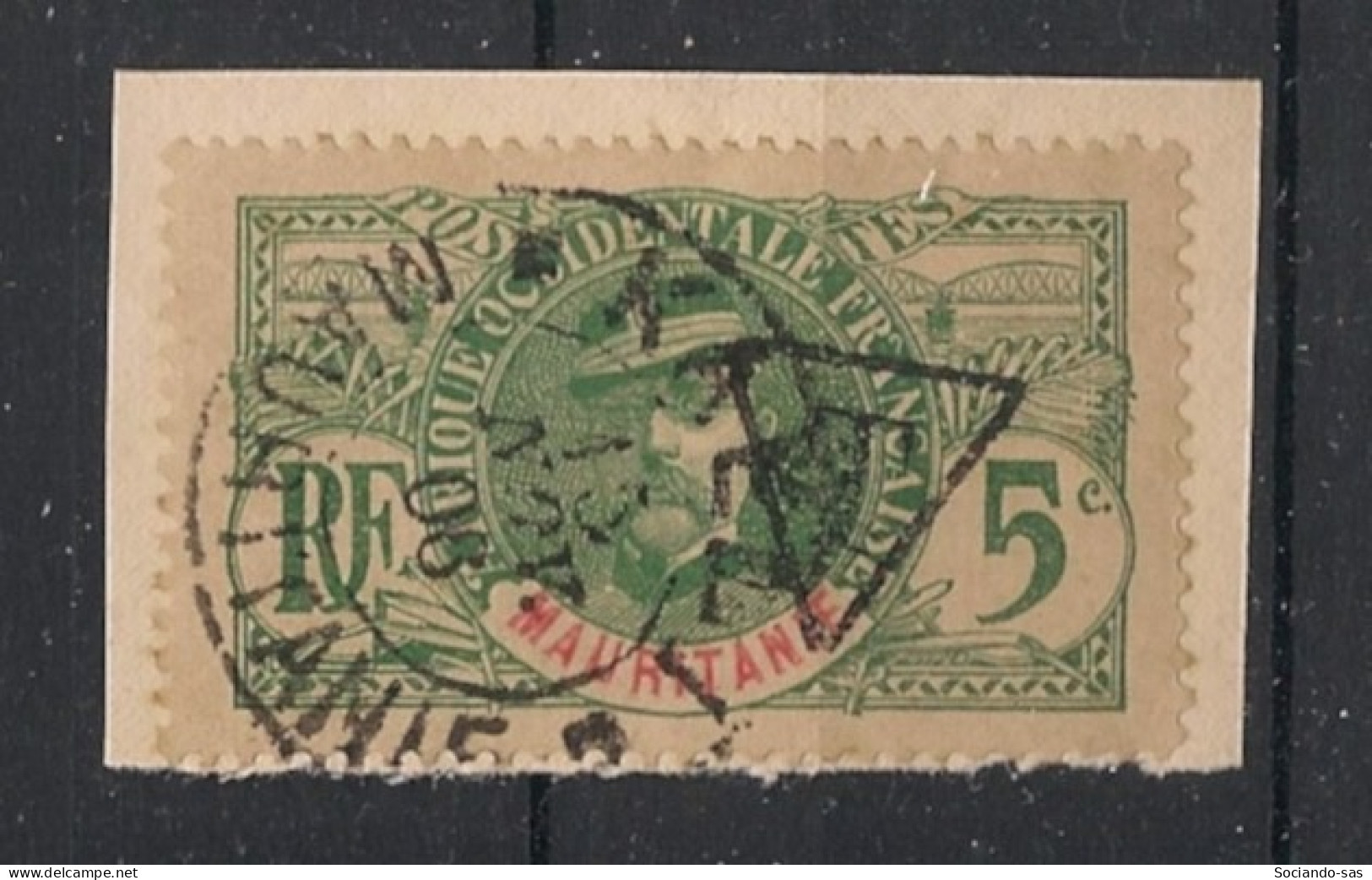 MAURITANIE - 1906 - Taxe TT N°YT. 1 - Faidherbe 5c Vert - Oblitéré Sur Fragment / Used - Gebruikt
