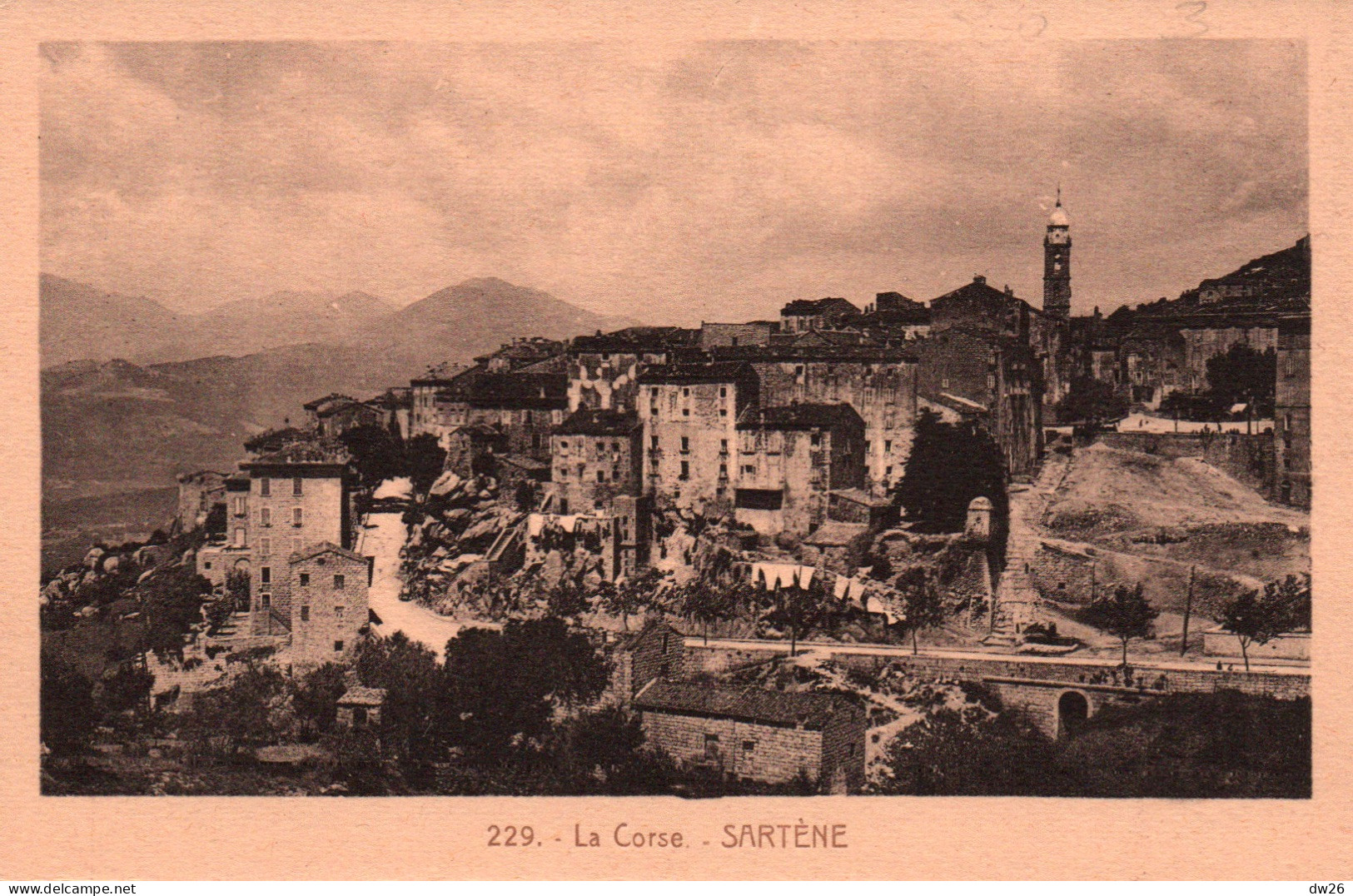 Sartène (La Corse Du Sud) Vue Générale - Edition La Cigogne - Carte N° 229 Non Circulée - Sartene