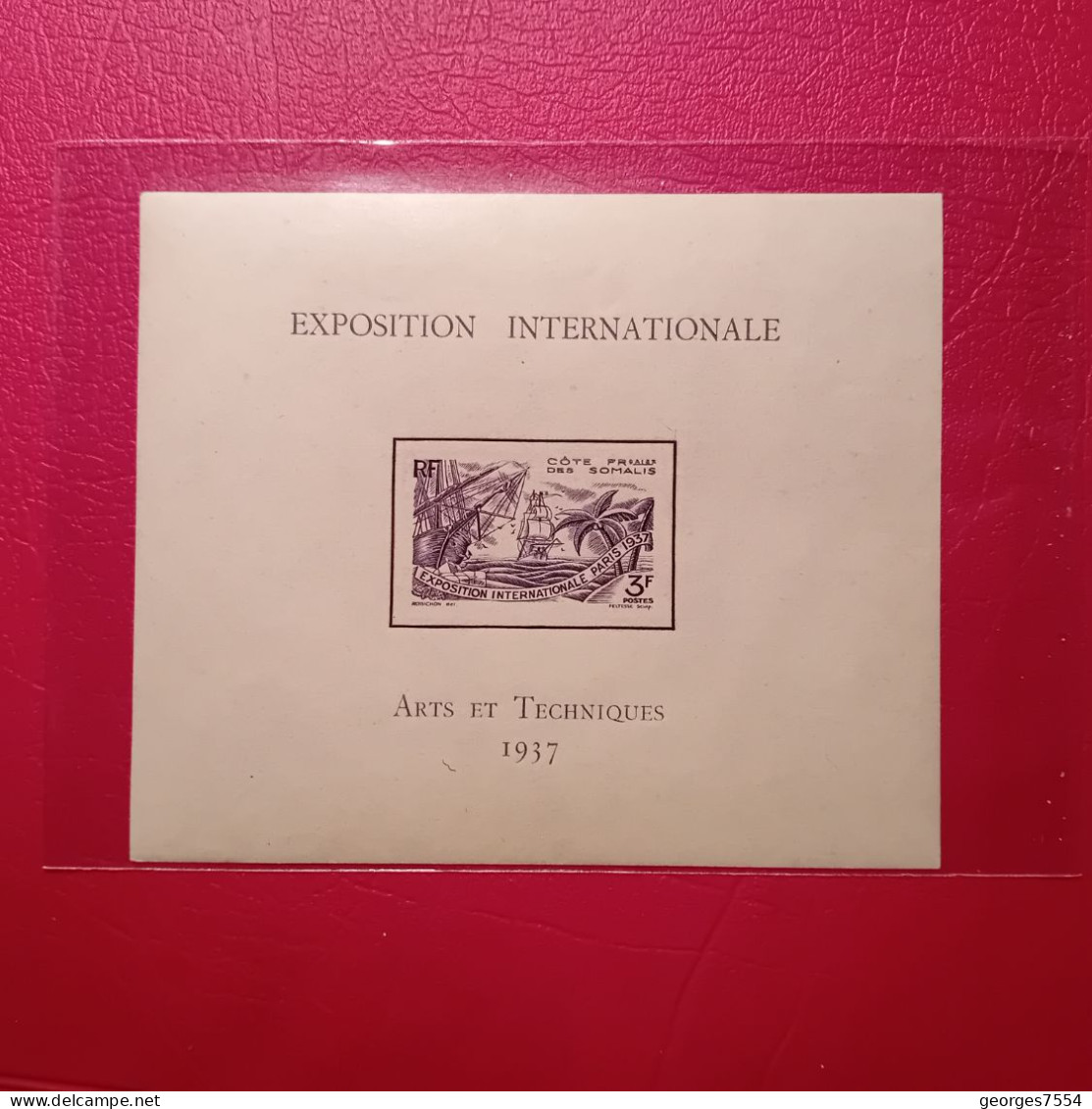 BLOC EXPOSITION INTERNATIONALE  - COTE FRANCAISE DES SOMALIS  - ARTS ET TECHNIQUES 1937  NEUF** Sans Trace De Charniere - 1937 Exposition Internationale De Paris